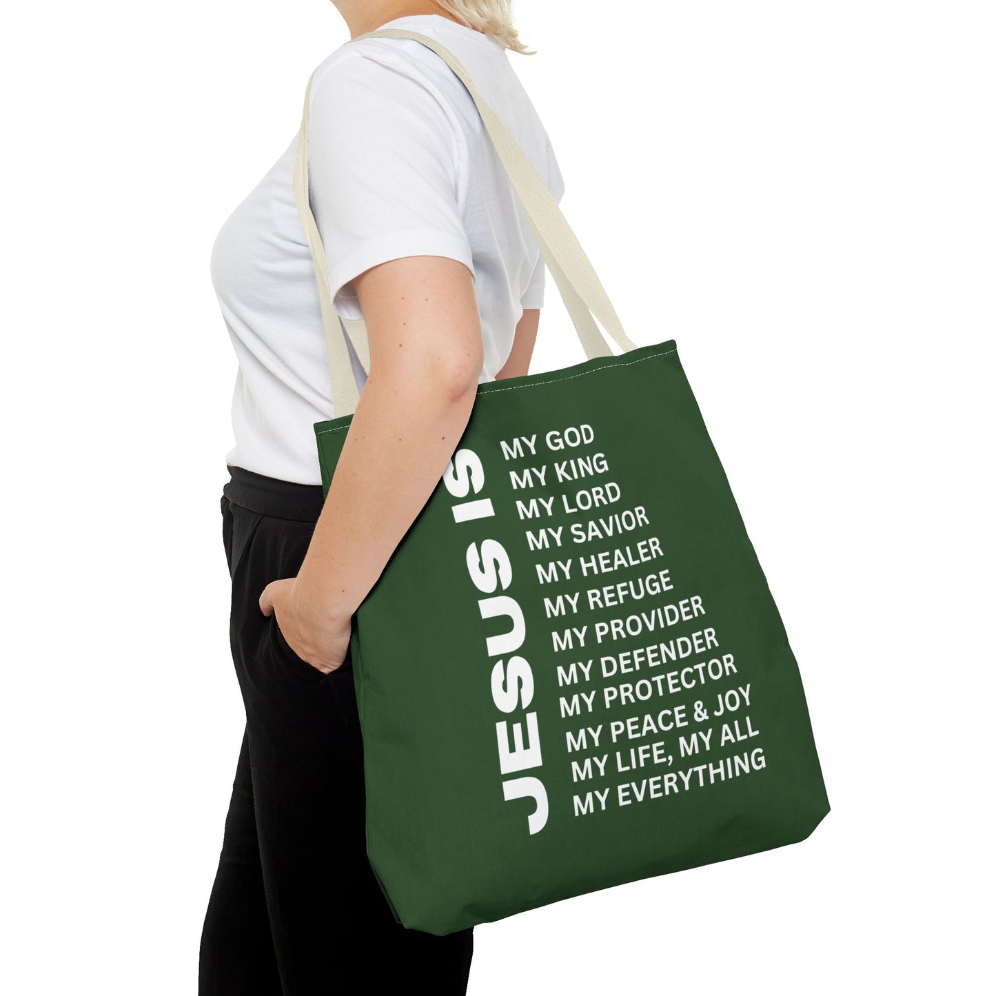 Christian JESUS IS Tote Bag - Green
