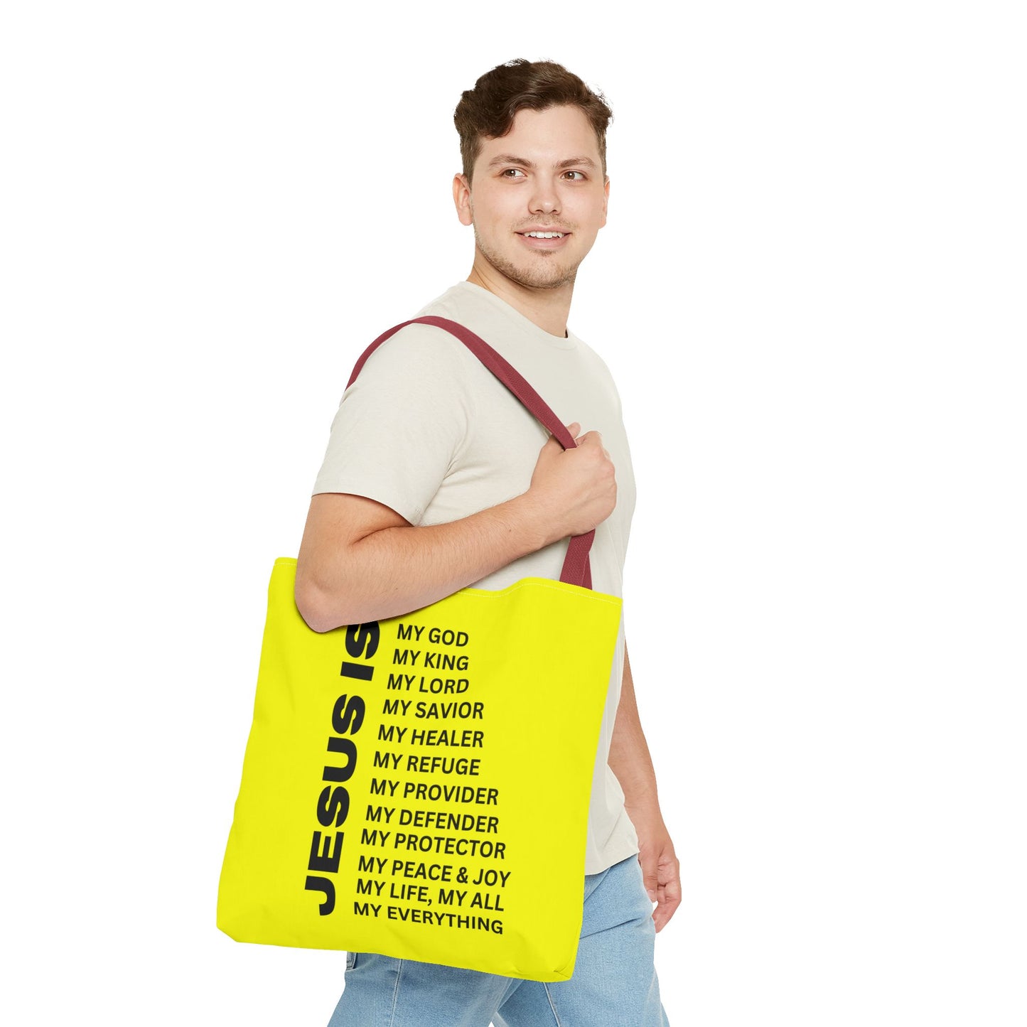 Christian JESUS IS Tote Bag - Yellow
