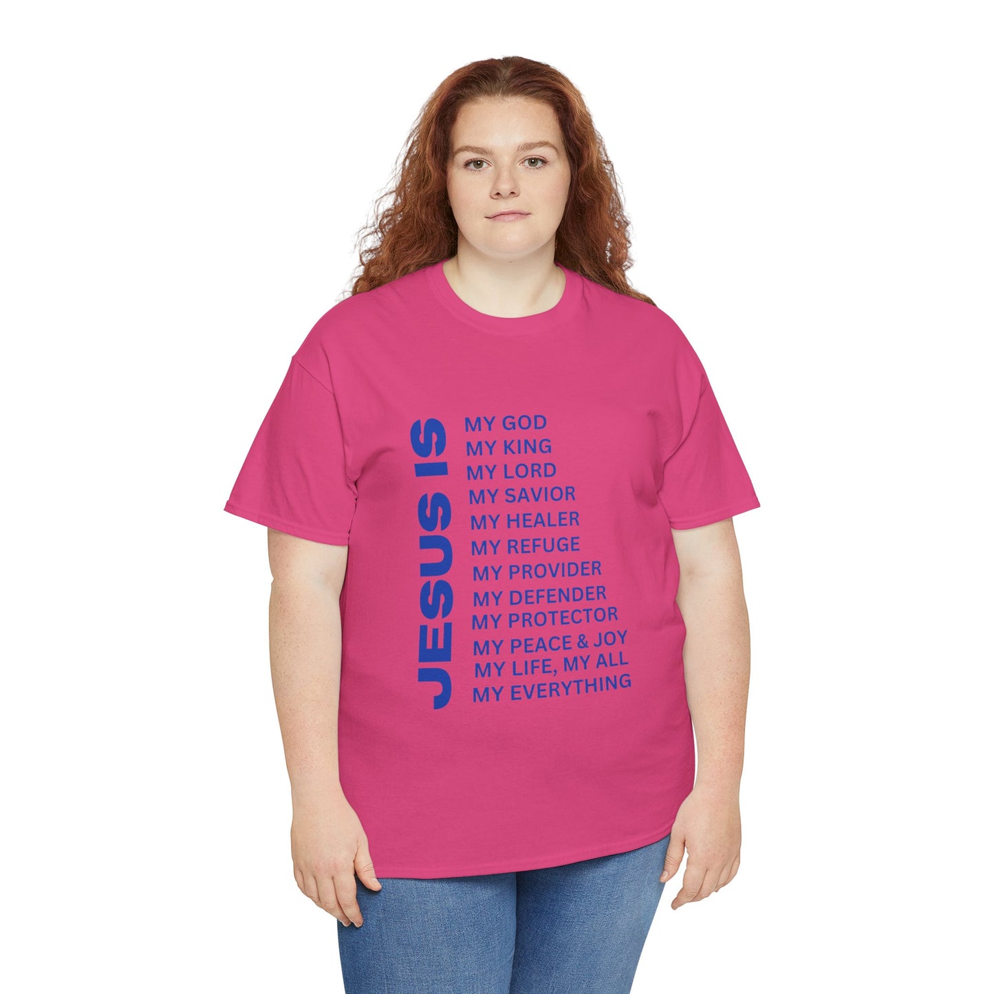 Christian JESUS IS T-Shirt - Blue