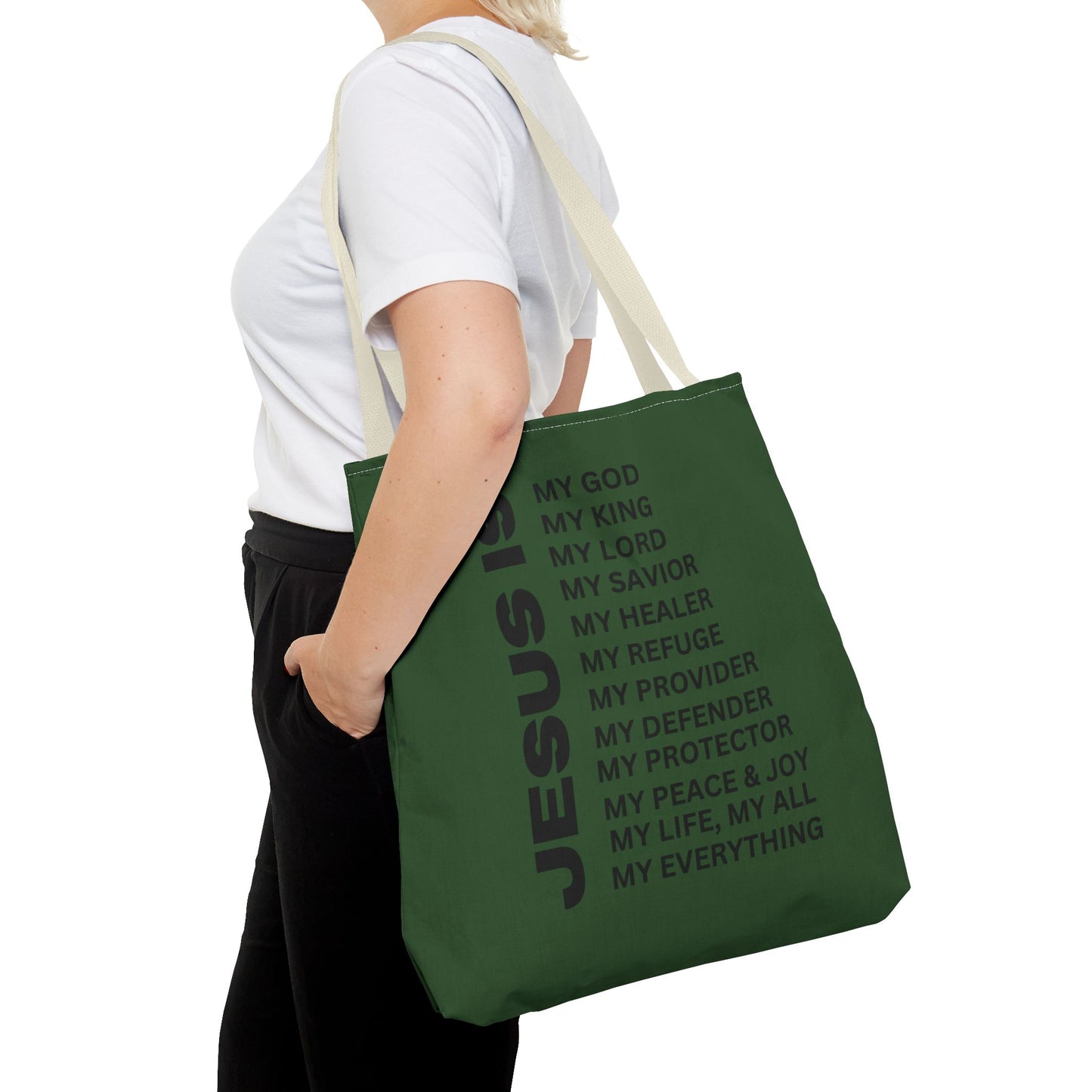 Christian JESUS IS Tote Bag - Green