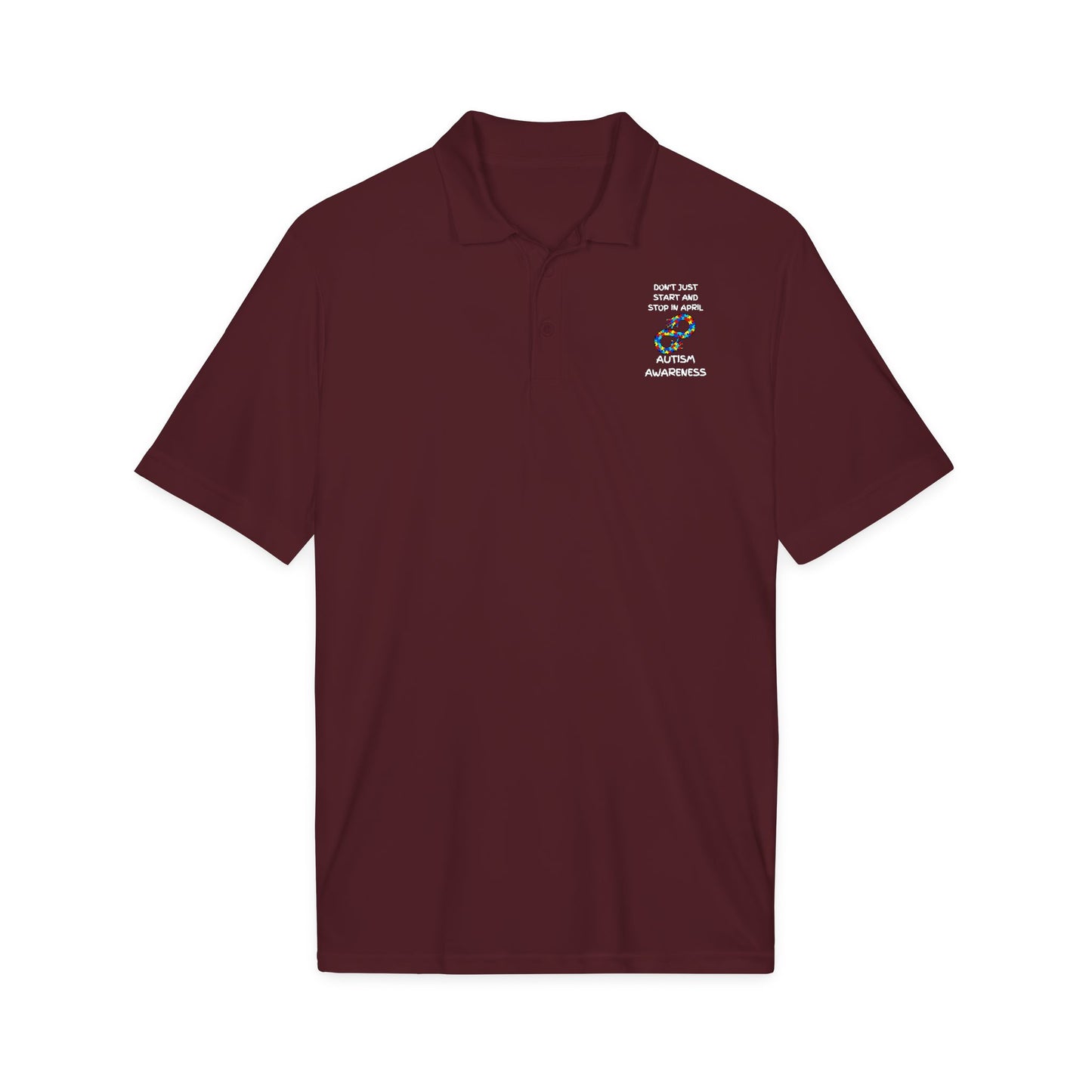 Don't Start and Stop Autism Polo - White