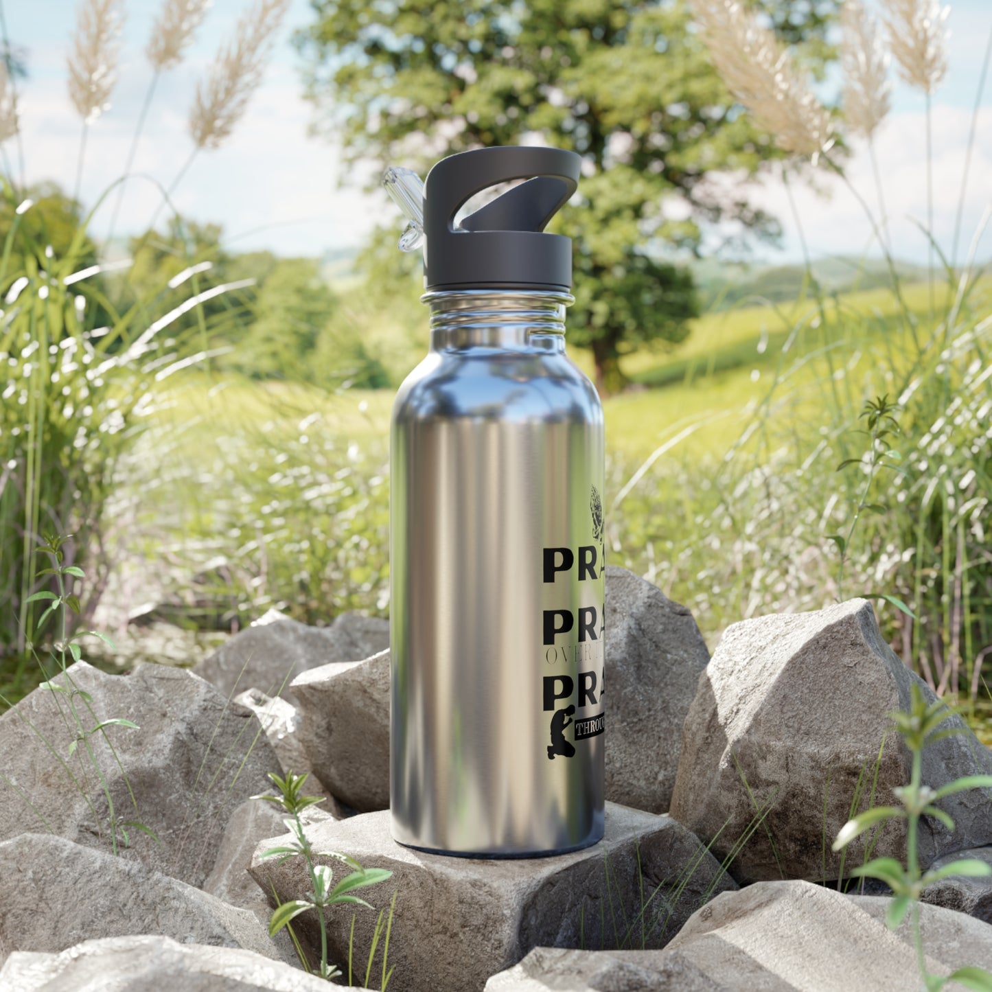 Pray On It Stainless Steel Water Bottle (20oz)