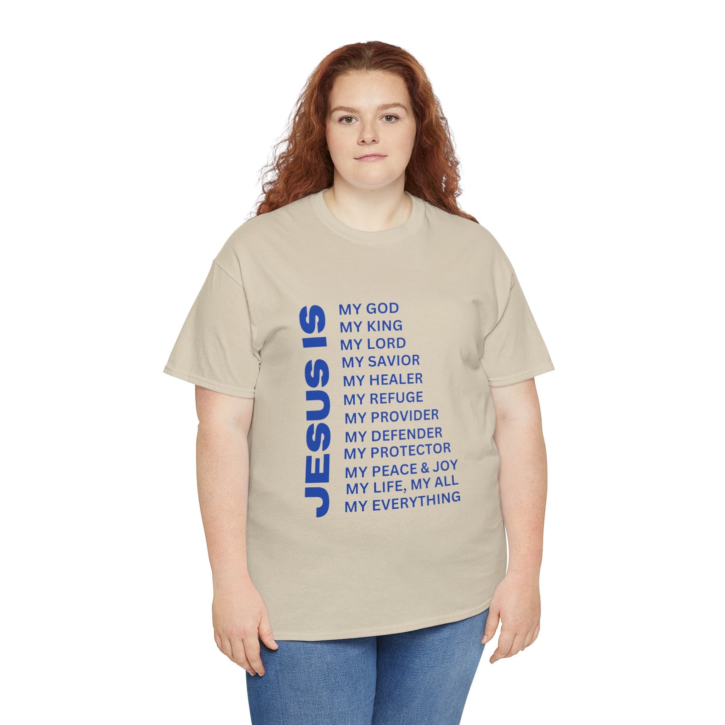 Christian JESUS IS T-Shirt - Blue