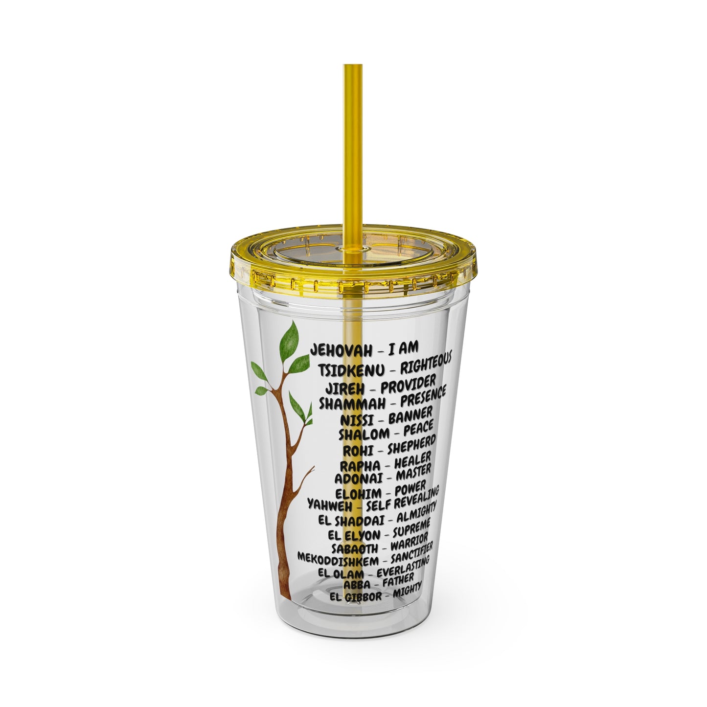 Characteristic Names of God 16oz Tumbler with Straw