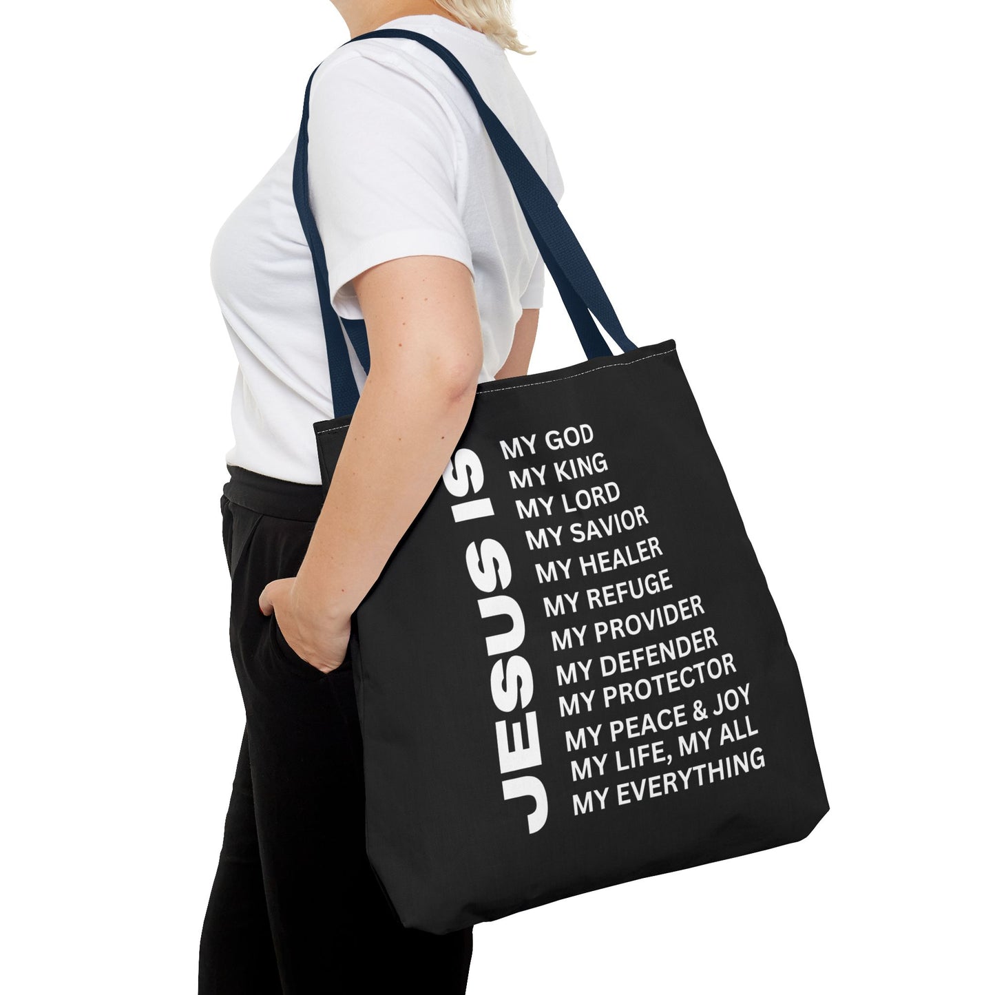 Christian JESUS IS Tote Bag - Black