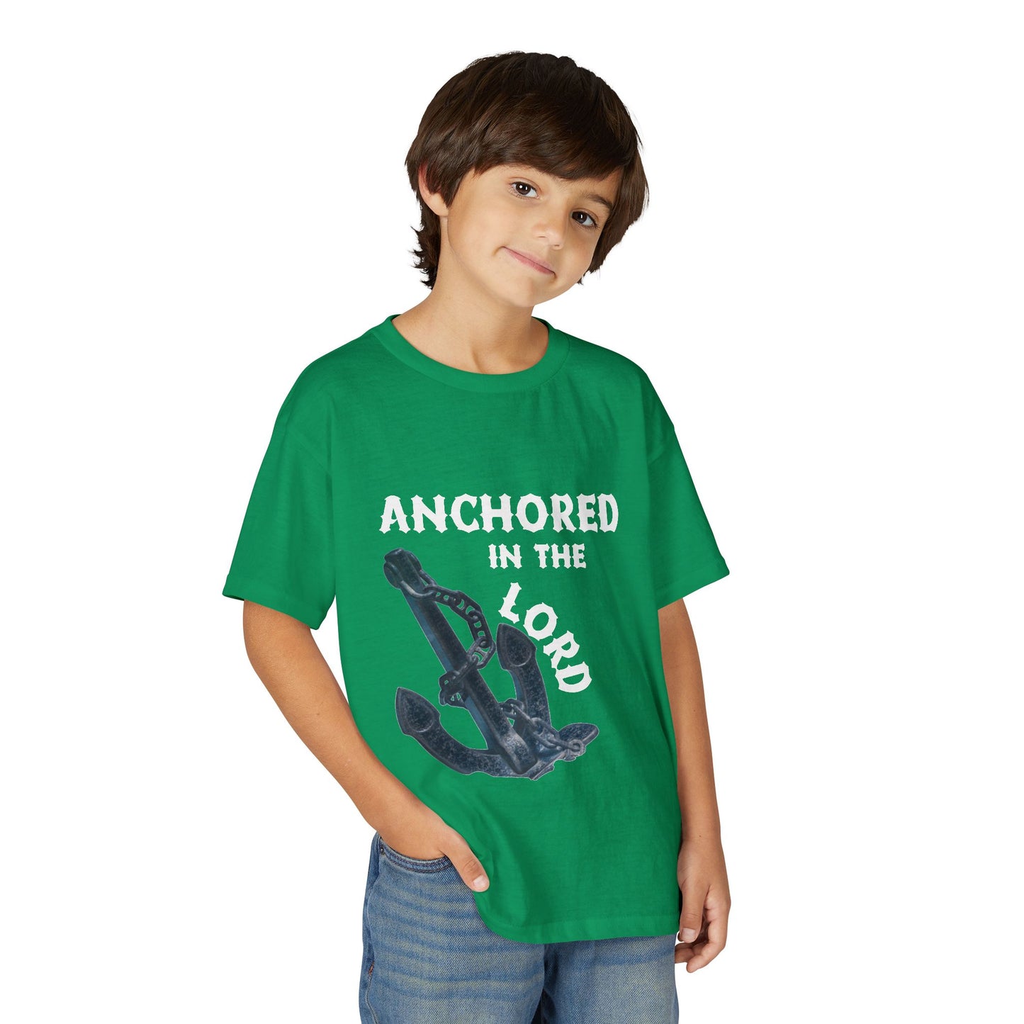 Anchored in the Lord Youth T-Shirt — White