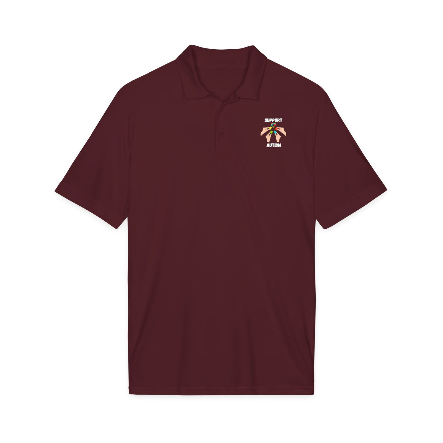 Support Autism Polo Shirt — White