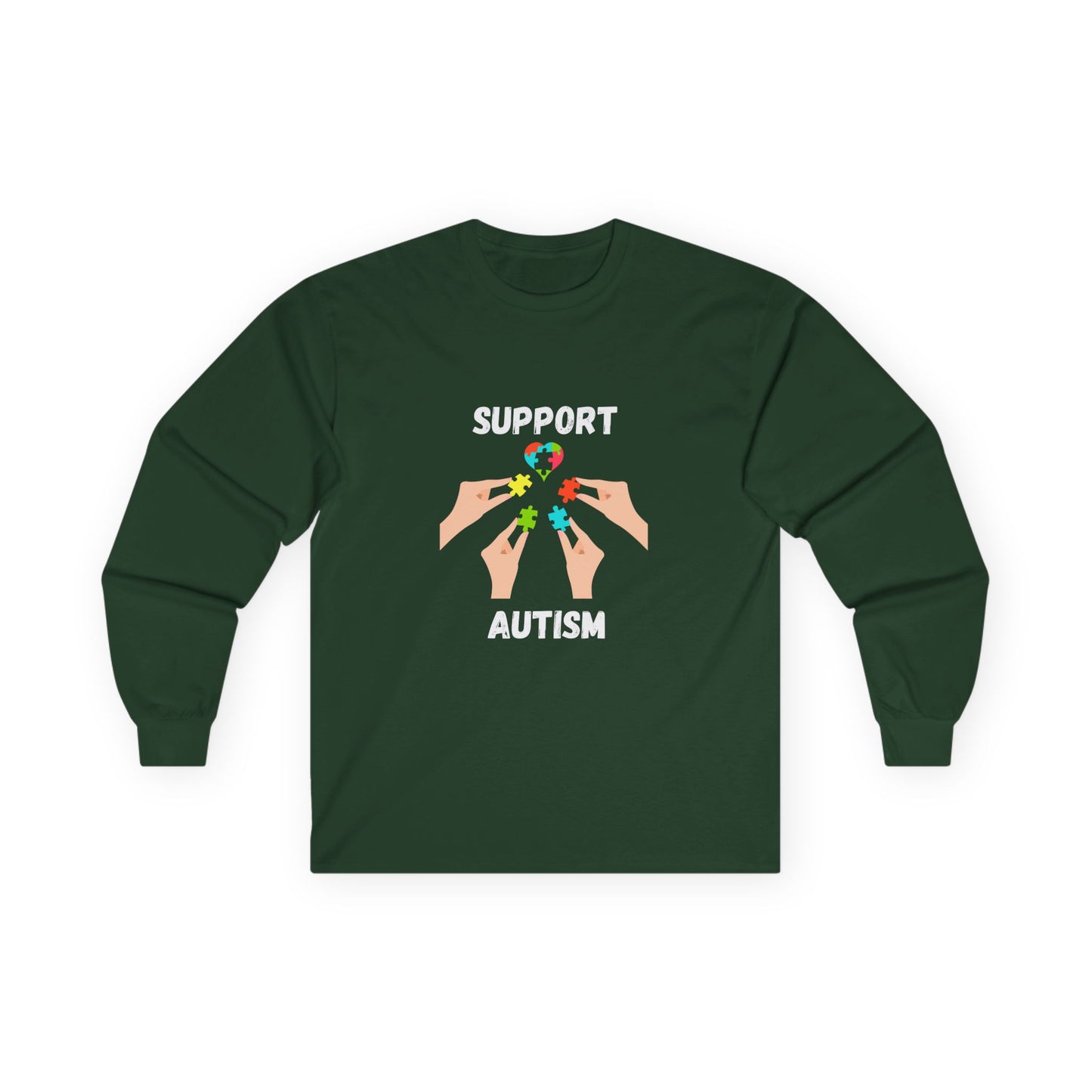 Puzzle Piece Hands Awareness Shirt - White