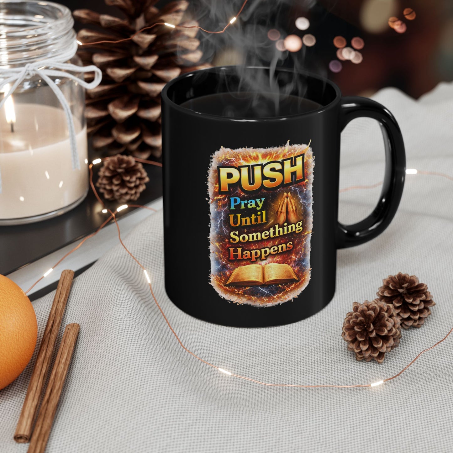 Push Black Coffee Mug - Bible — (11oz & 15oz)