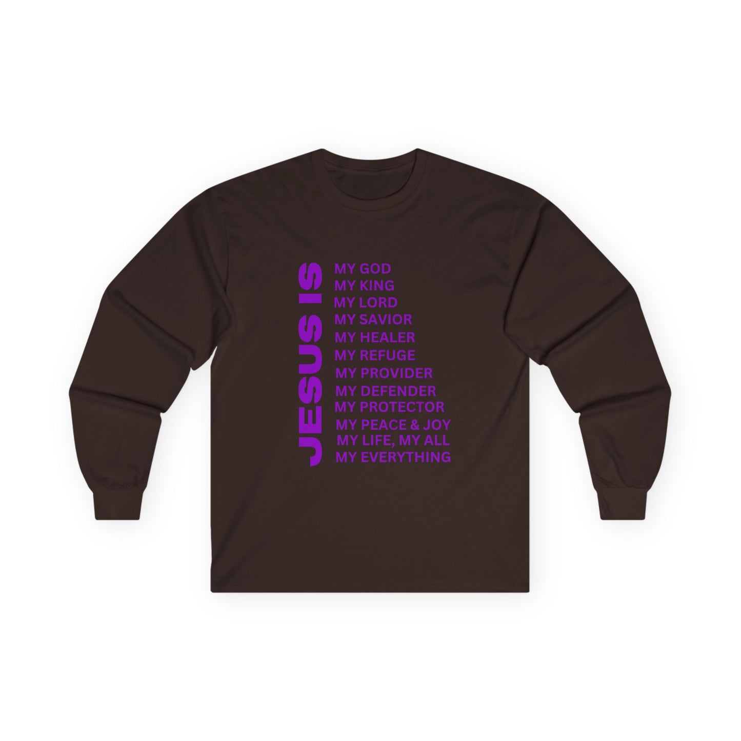 Christian JESUS IS Long Sleeve - Purple