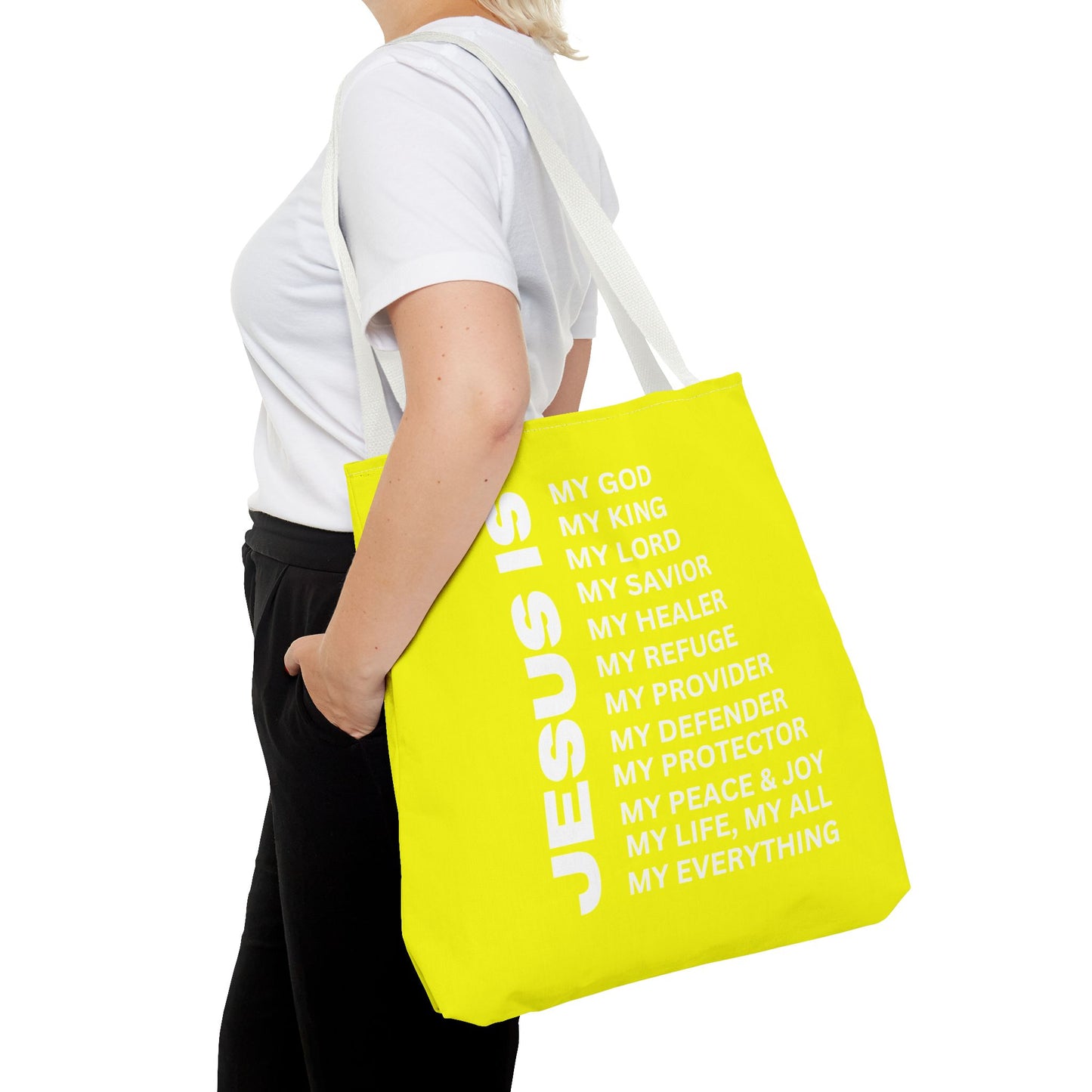 Christian JESUS IS Tote Bag - Yellow