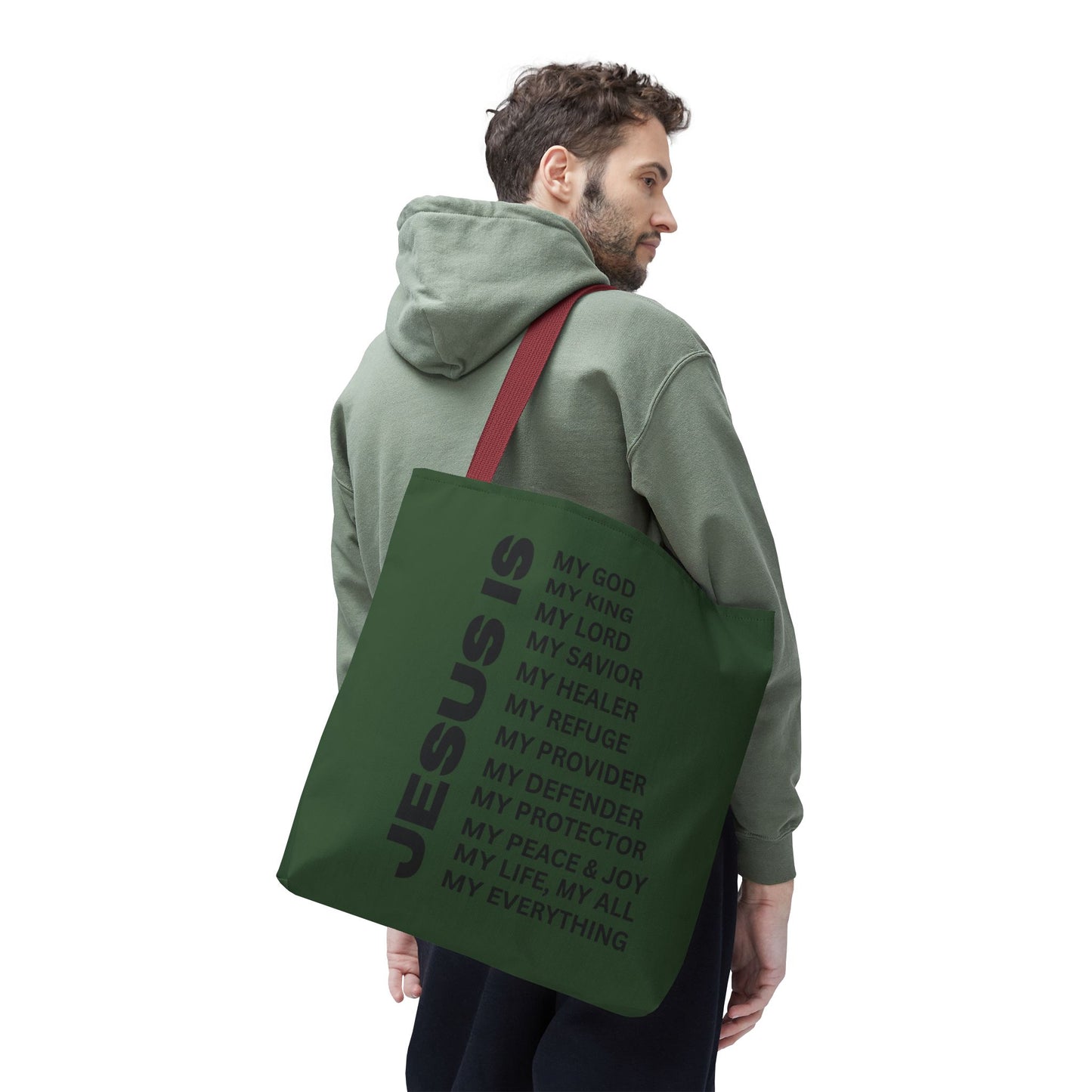 Christian JESUS IS Tote Bag - Green