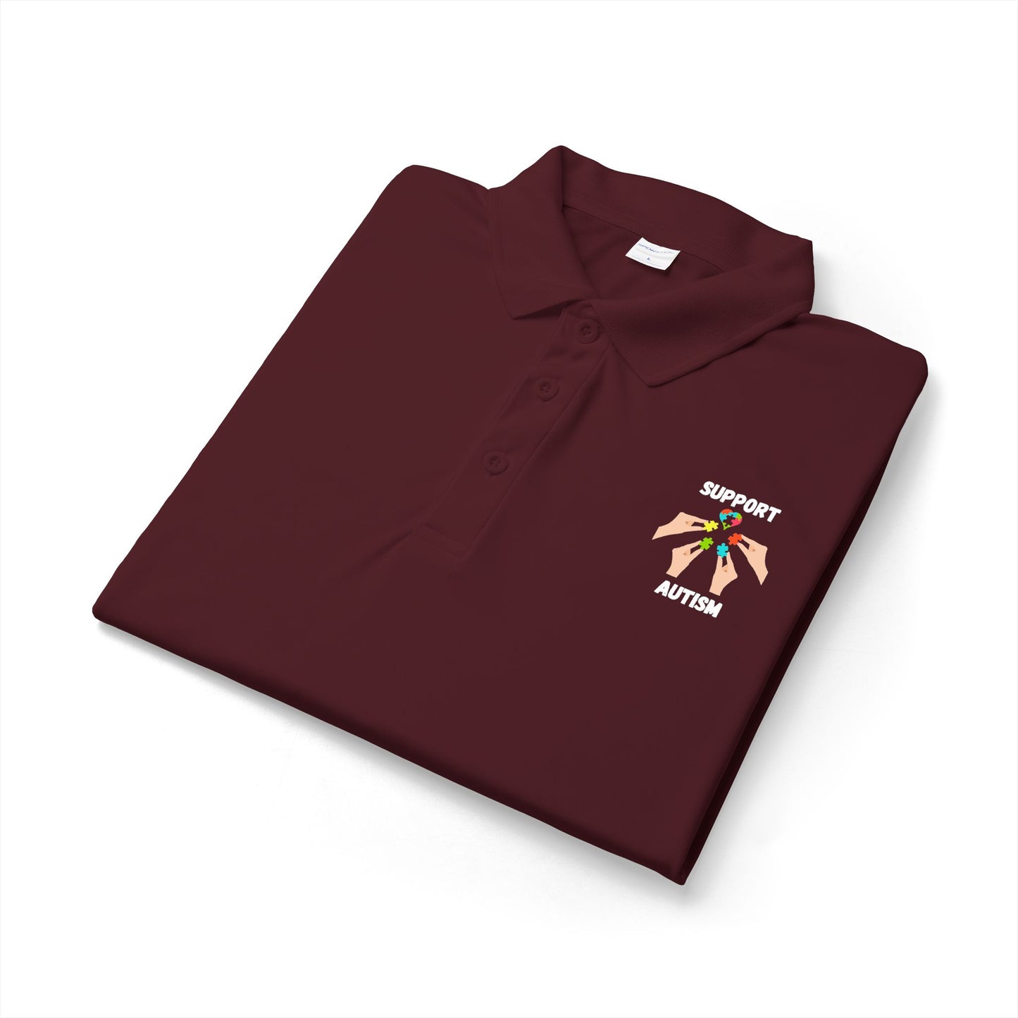 Support Autism Polo Shirt — White
