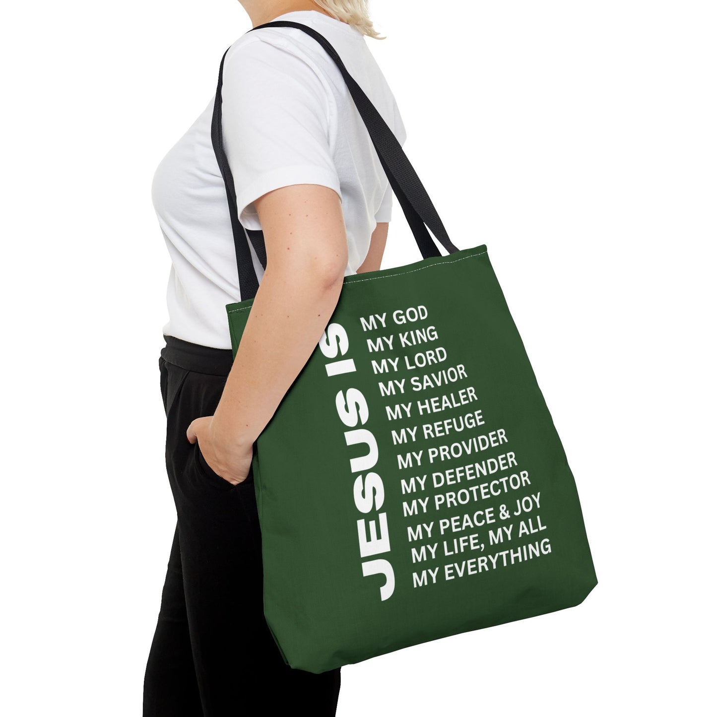 Christian JESUS IS Tote Bag - Green