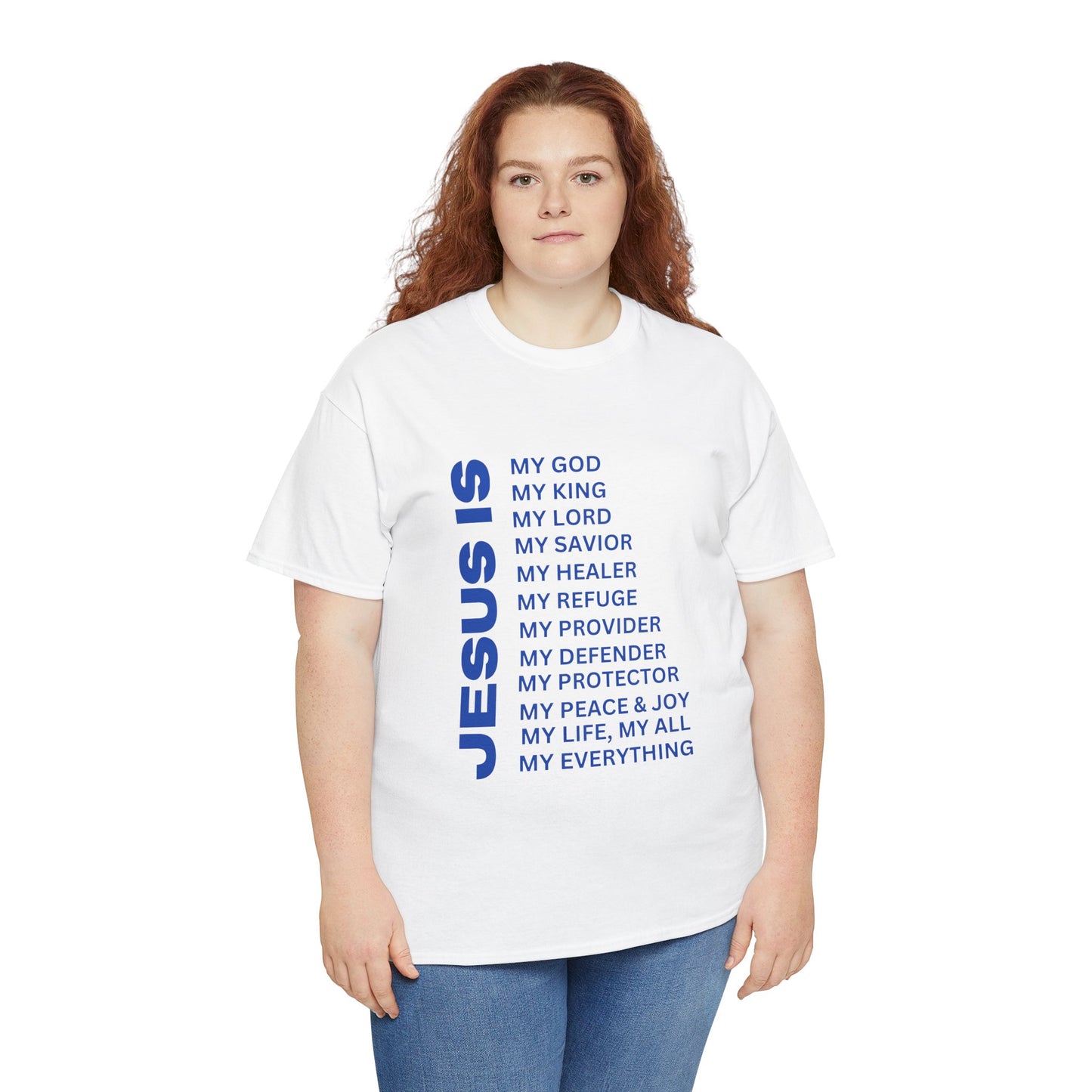 Christian JESUS IS T-Shirt - Blue