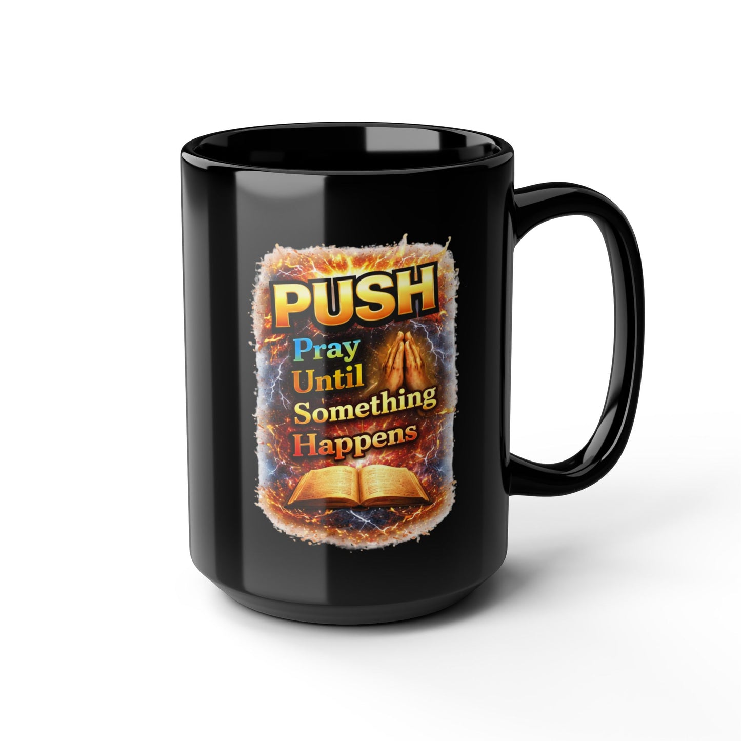 Push Black Coffee Mug - Bible — (11oz & 15oz)