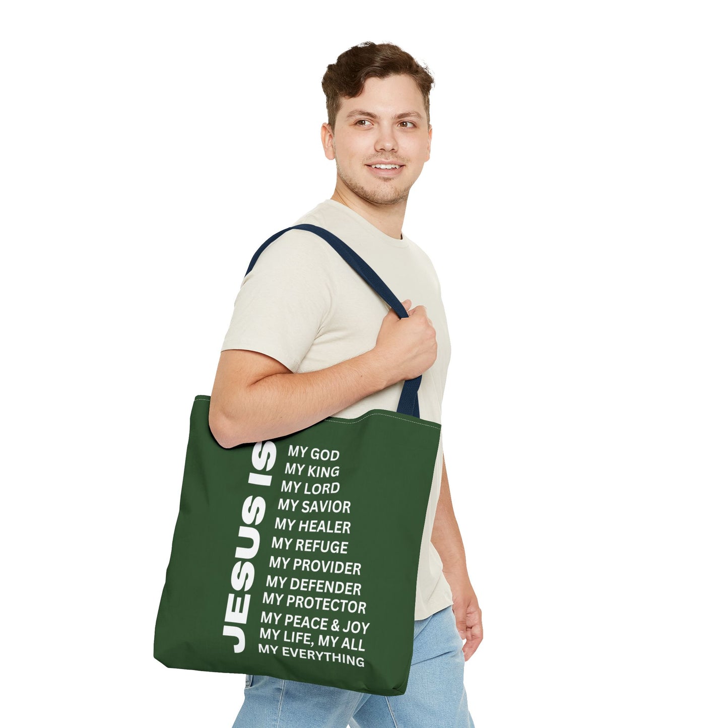 Christian JESUS IS Tote Bag - Green