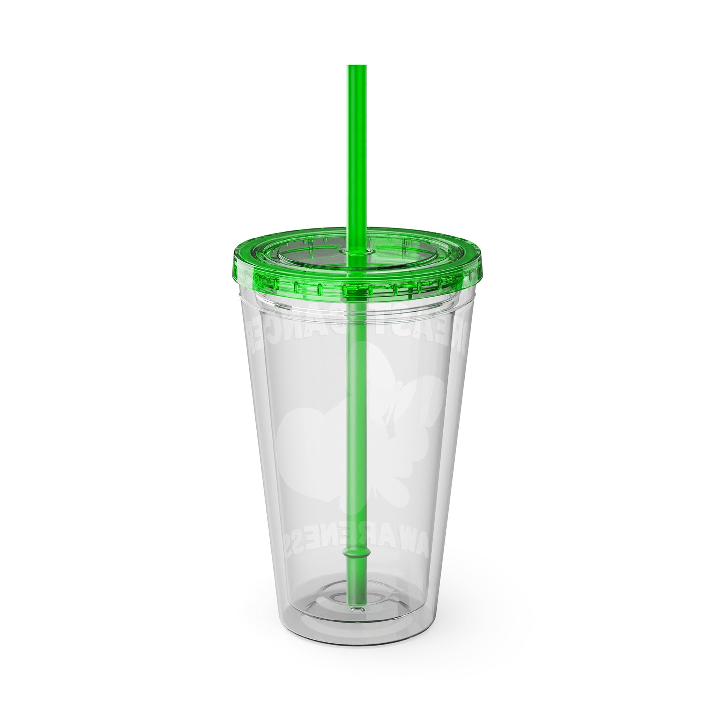 Breast Cancer Awareness 16oz Tumbler with Straw - Butterfly, Heart