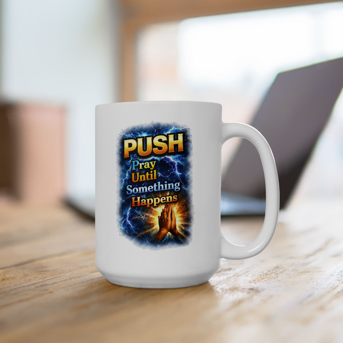Push White Coffee Mug - Hands (11oz/15oz)