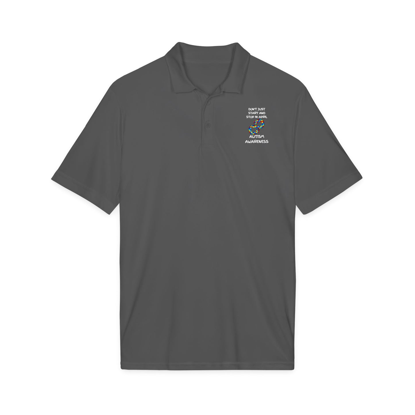 Don't Start and Stop Autism Polo - White