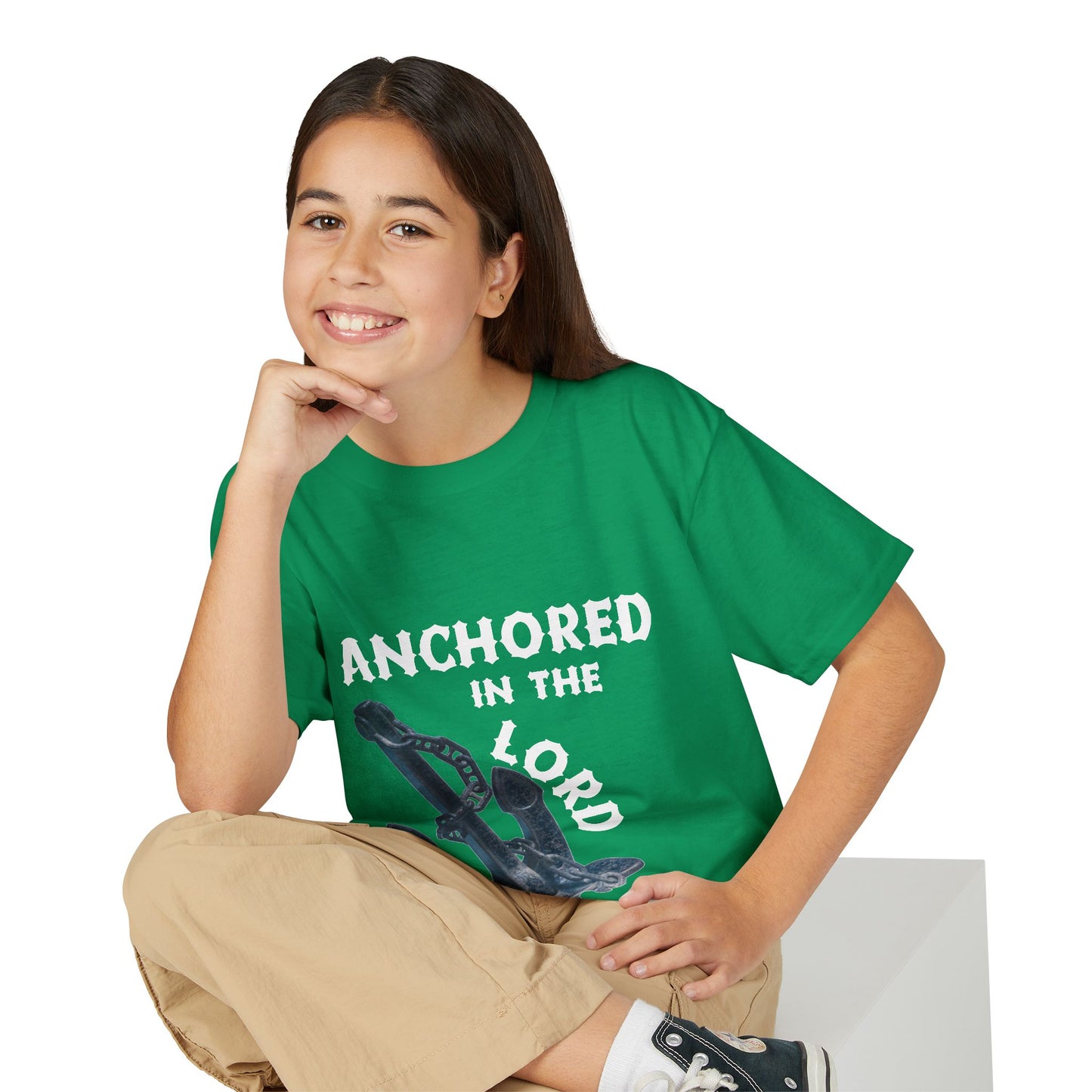 Anchored in the Lord Youth T-Shirt — White