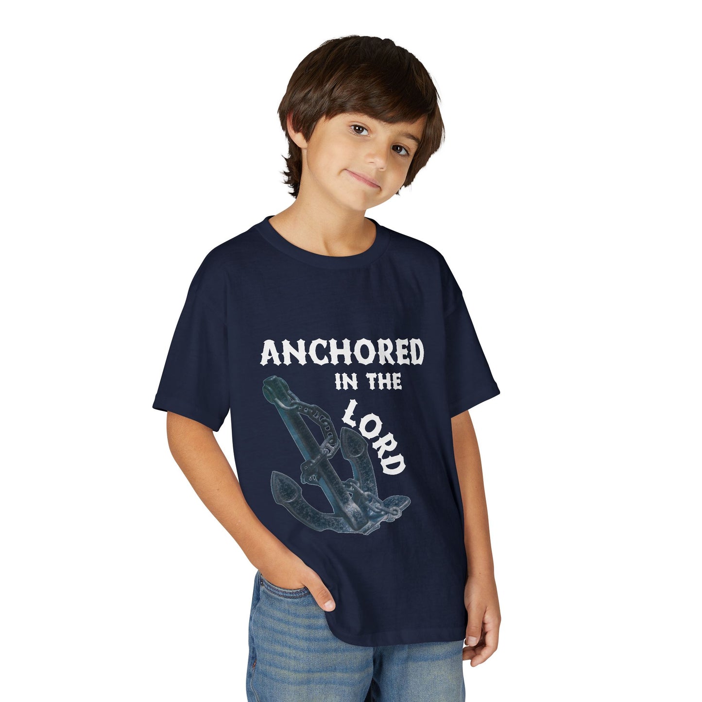 Anchored in the Lord Youth T-Shirt — White