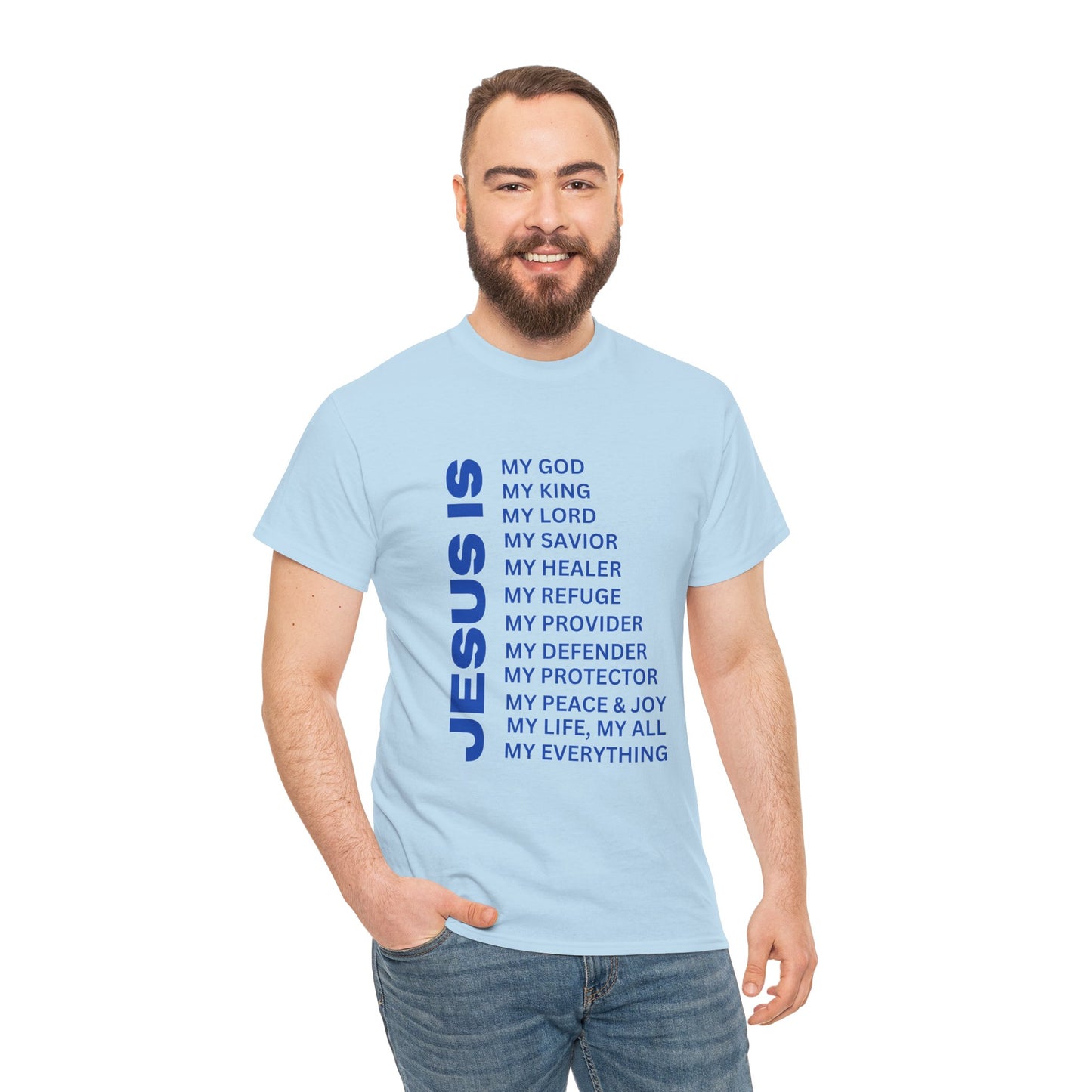 Christian JESUS IS T-Shirt - Blue