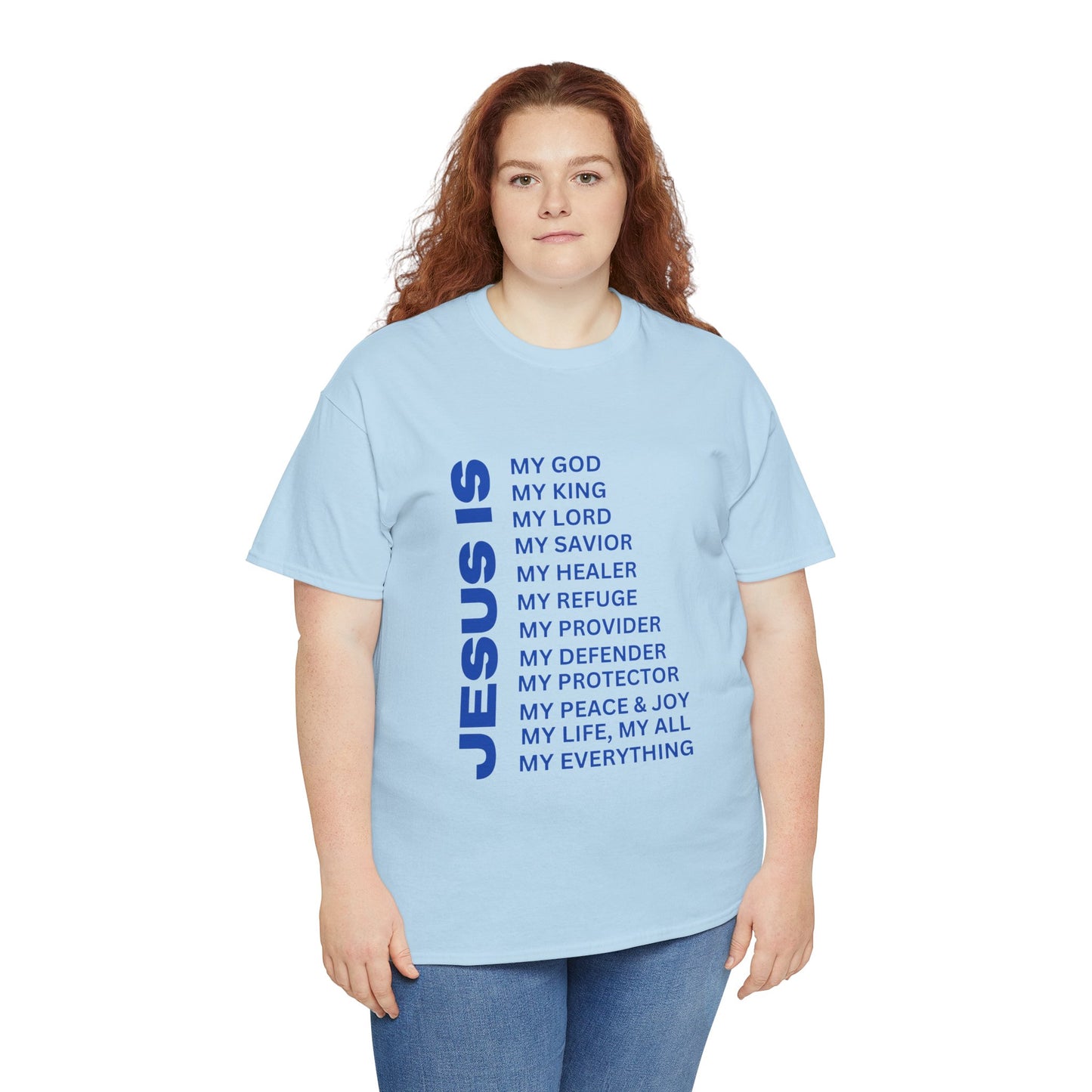 Christian JESUS IS T-Shirt - Blue