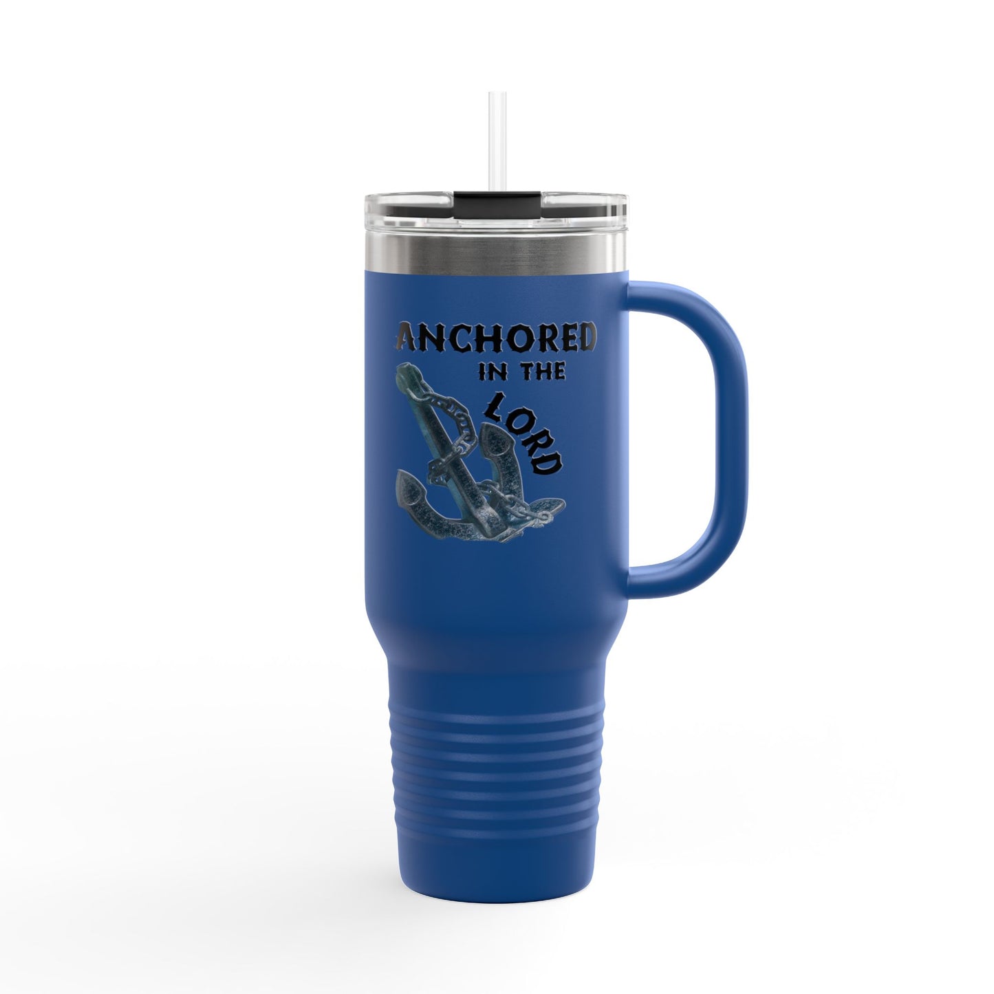 Anchored in the Lord 40oz Insulated Travel Mug Black