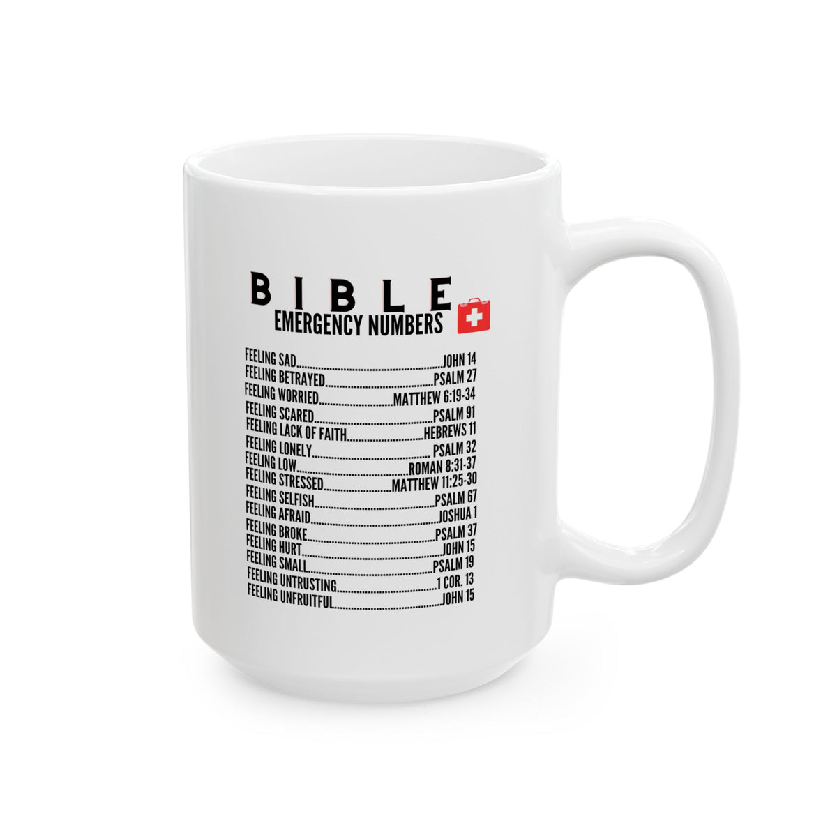 Bible Emergency Numbers White Coffee Mug (11oz, 15oz)