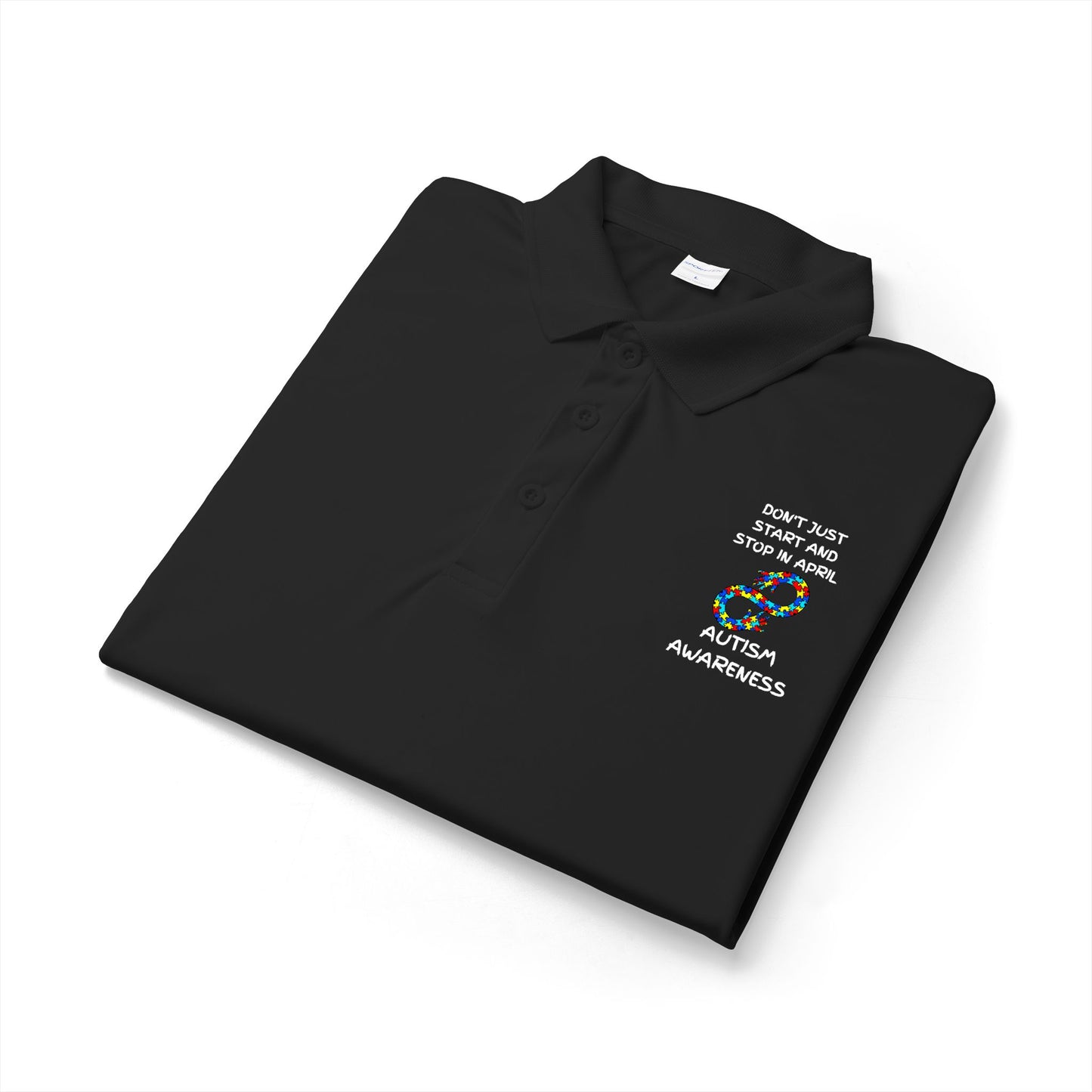 Don't Start and Stop Autism Polo - White
