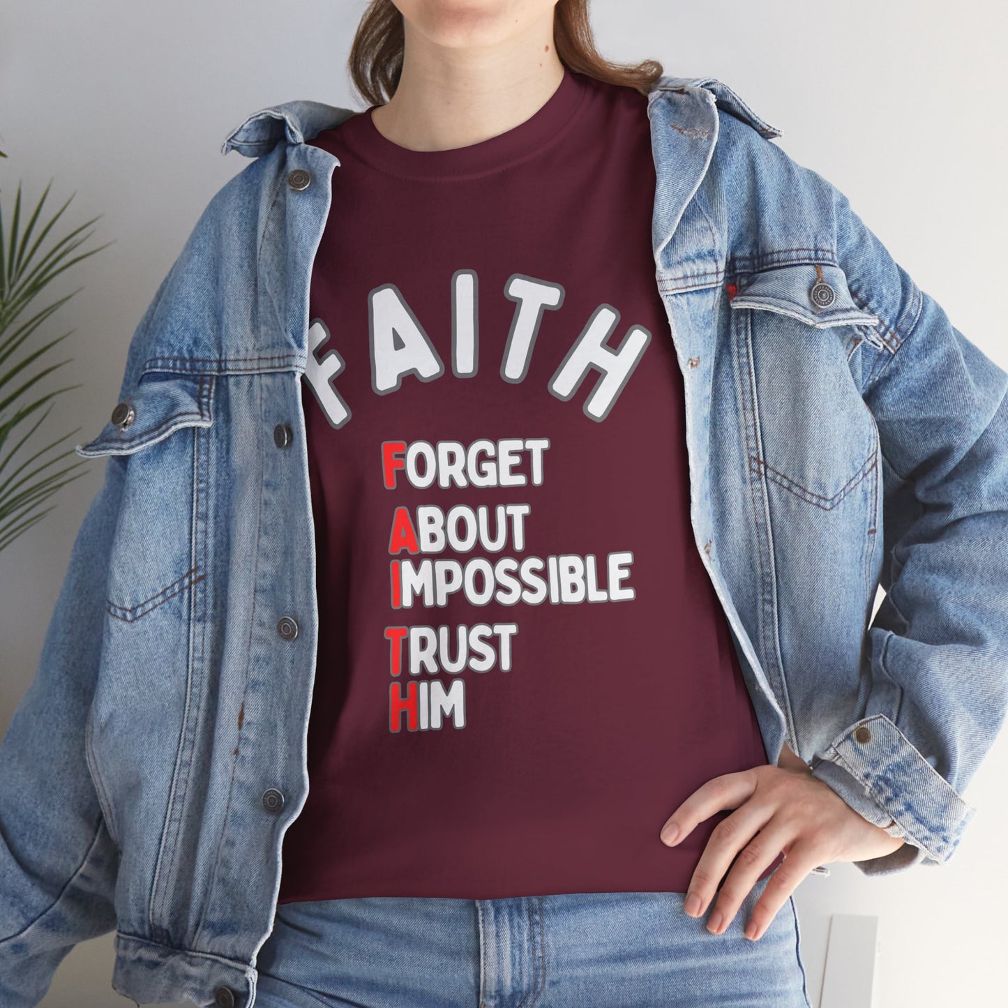 Faith T-Shirt "Forget About Impossible, Trust Him" Dark