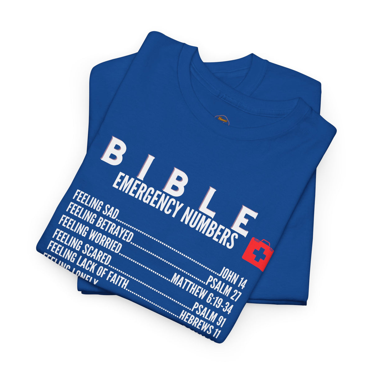 Bible Emergency Numbers Tee - White