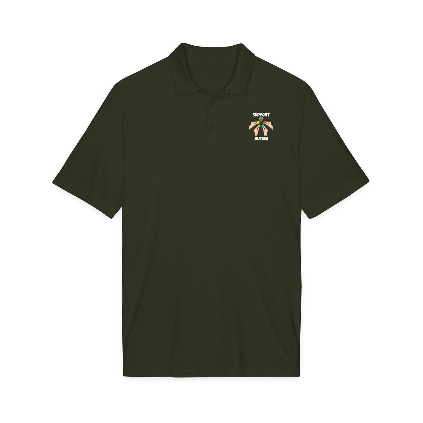 Support Autism Polo Shirt — White