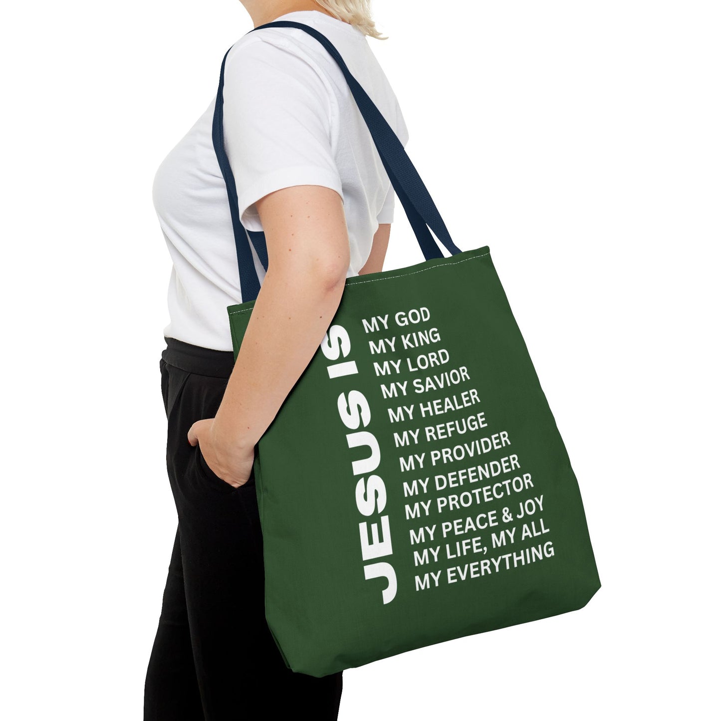 Christian JESUS IS Tote Bag - Green