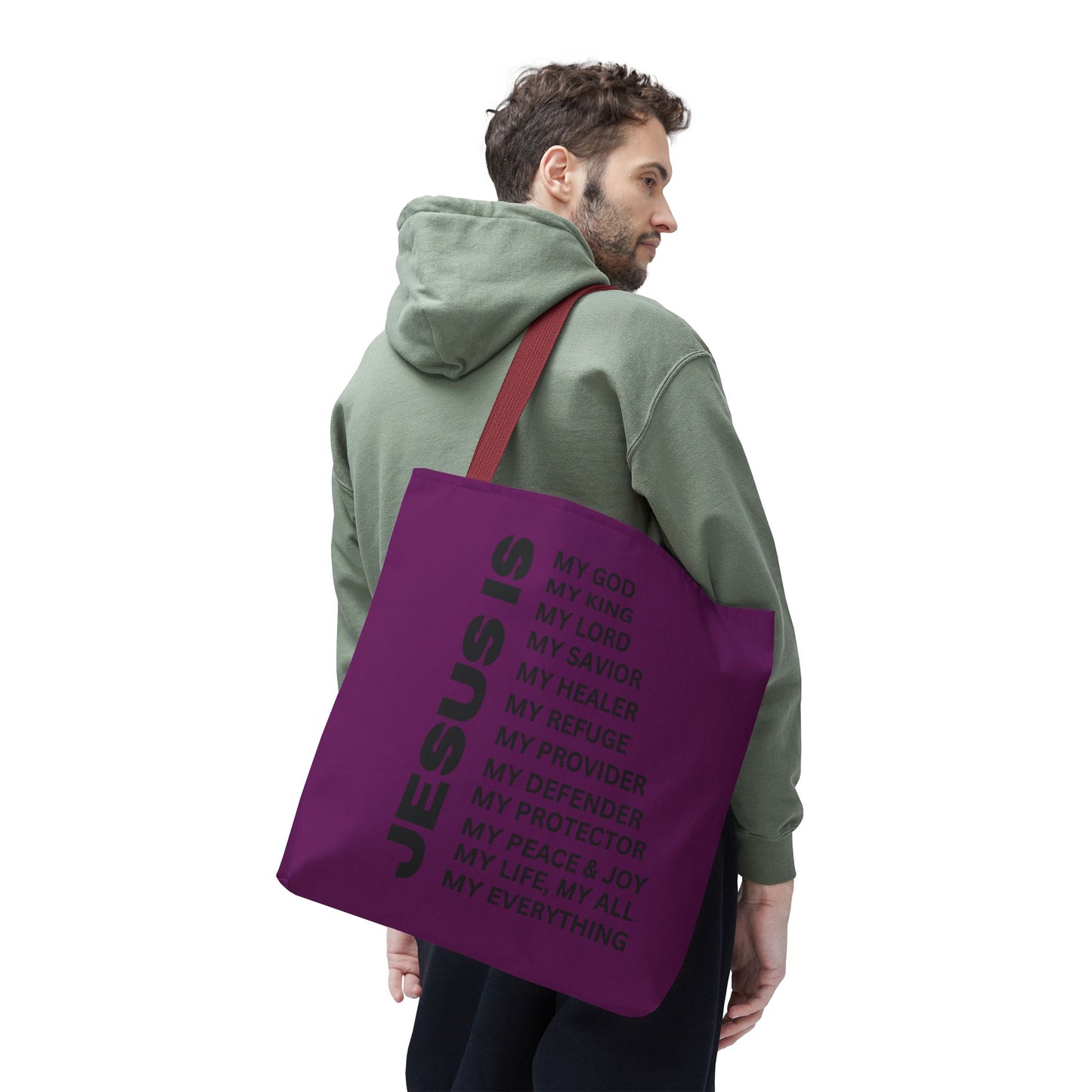 Christian JESUS IS Tote Bag - Purple