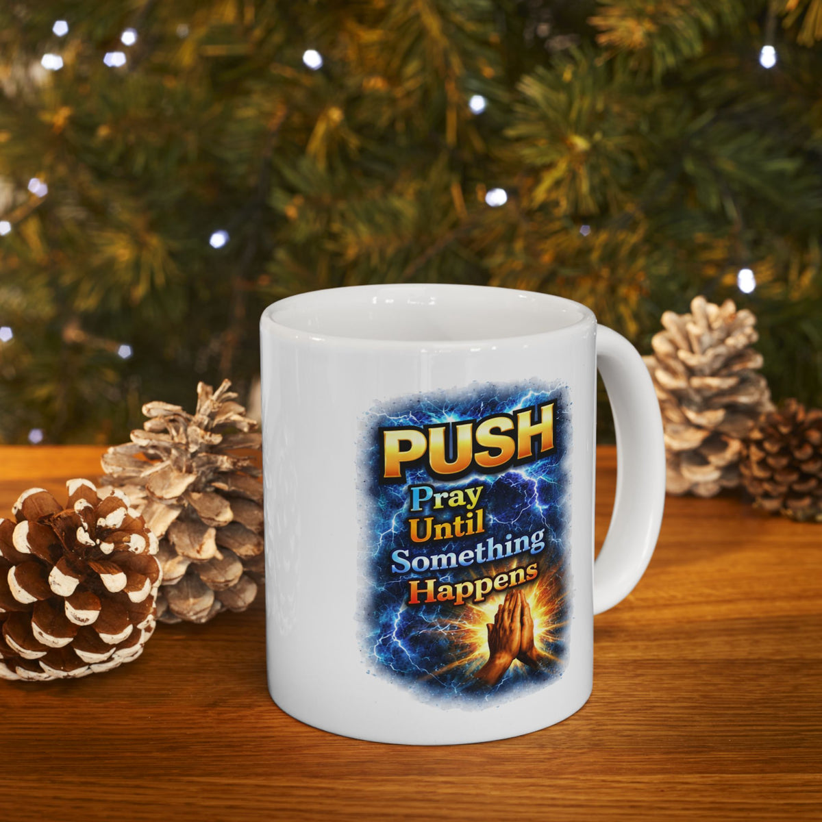 Push White Coffee Mug - Hands (11oz/15oz)