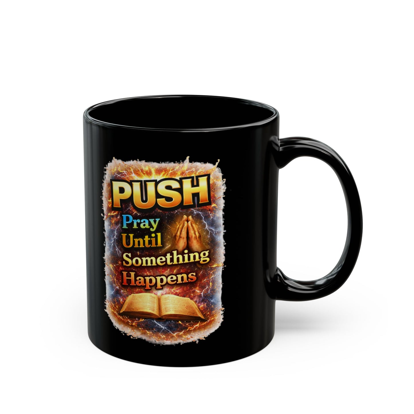 Push Black Coffee Mug - Bible — (11oz & 15oz)