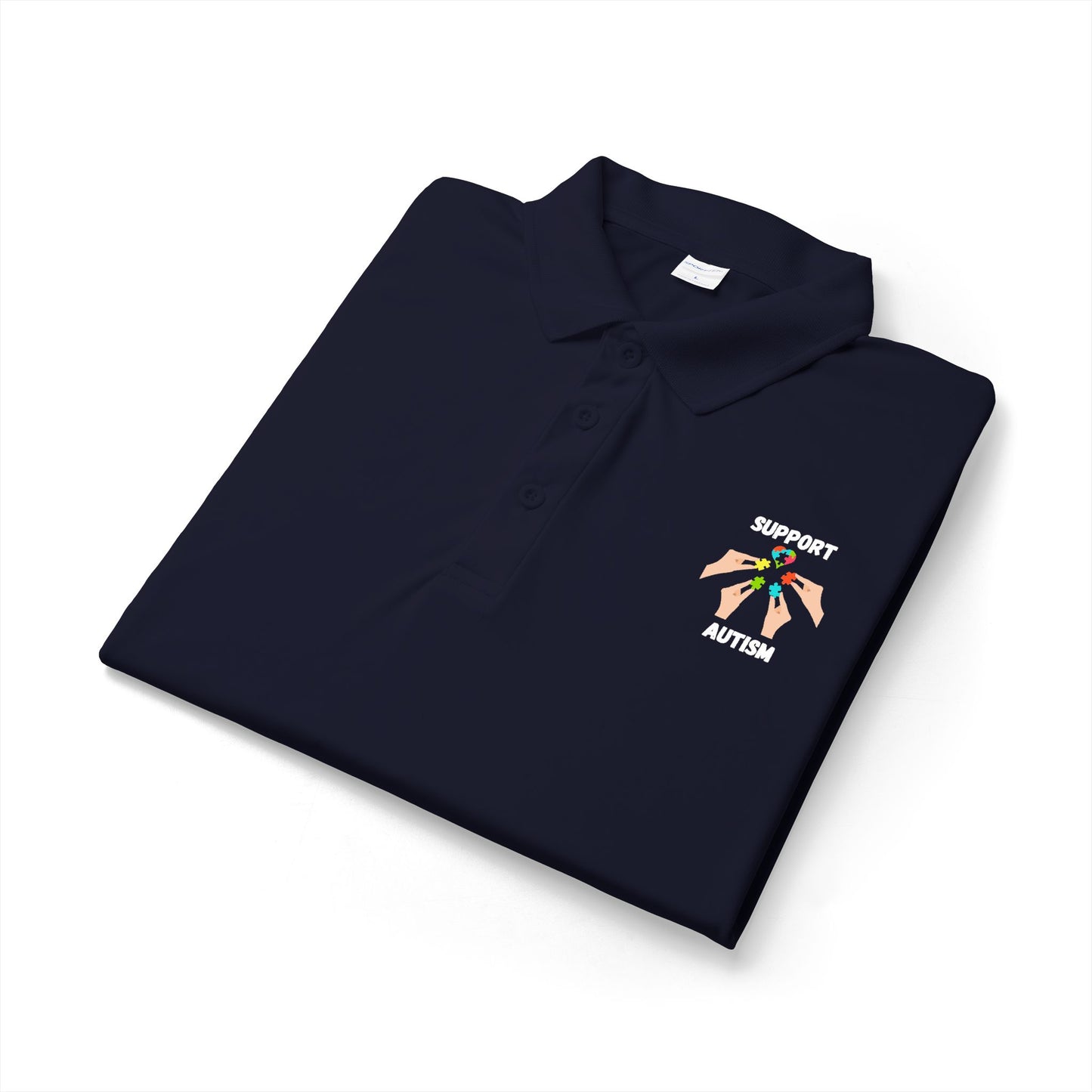Support Autism Polo Shirt — White