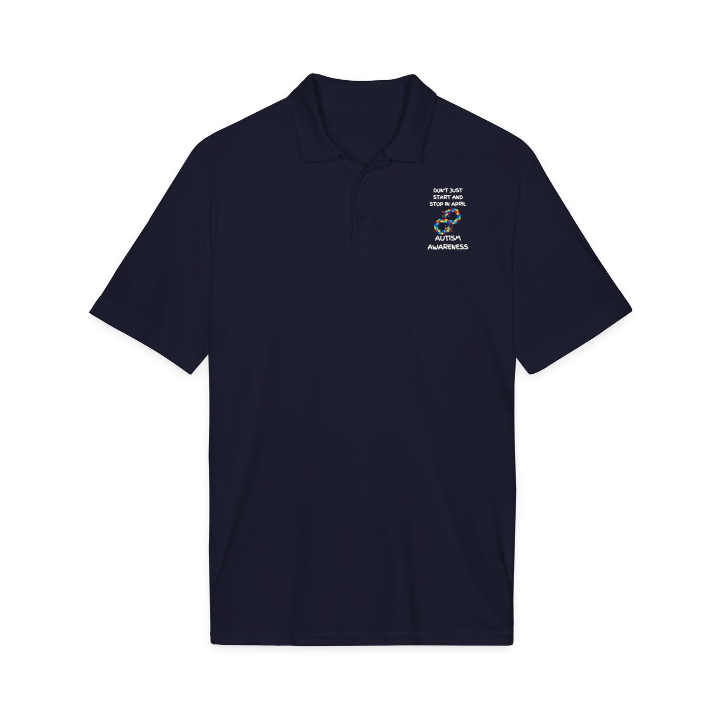 Don't Start and Stop Autism Polo - White