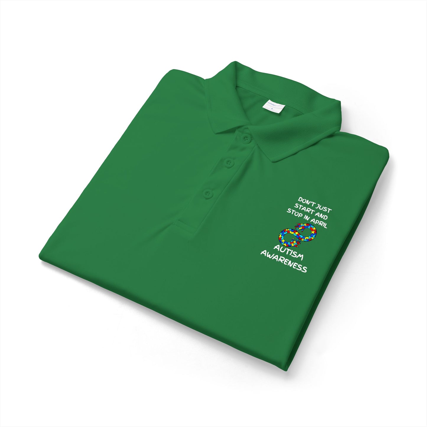 Don't Start and Stop Autism Polo - White