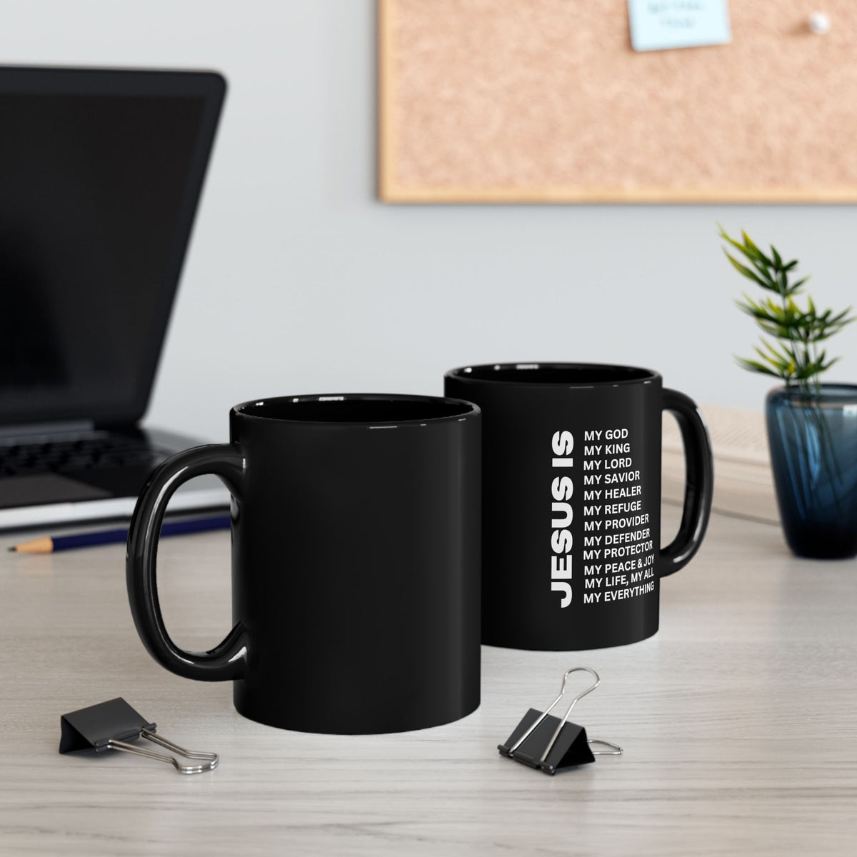Christian JESUS IS Black Coffee Mug (11oz, 15oz)