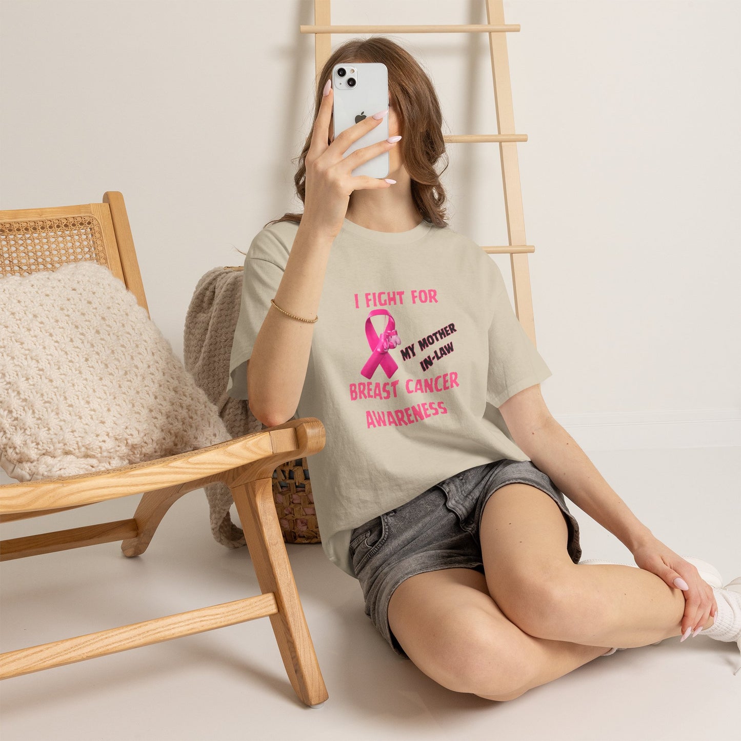 I Fight for My Mother-in-Law Pink Ribbon Tee