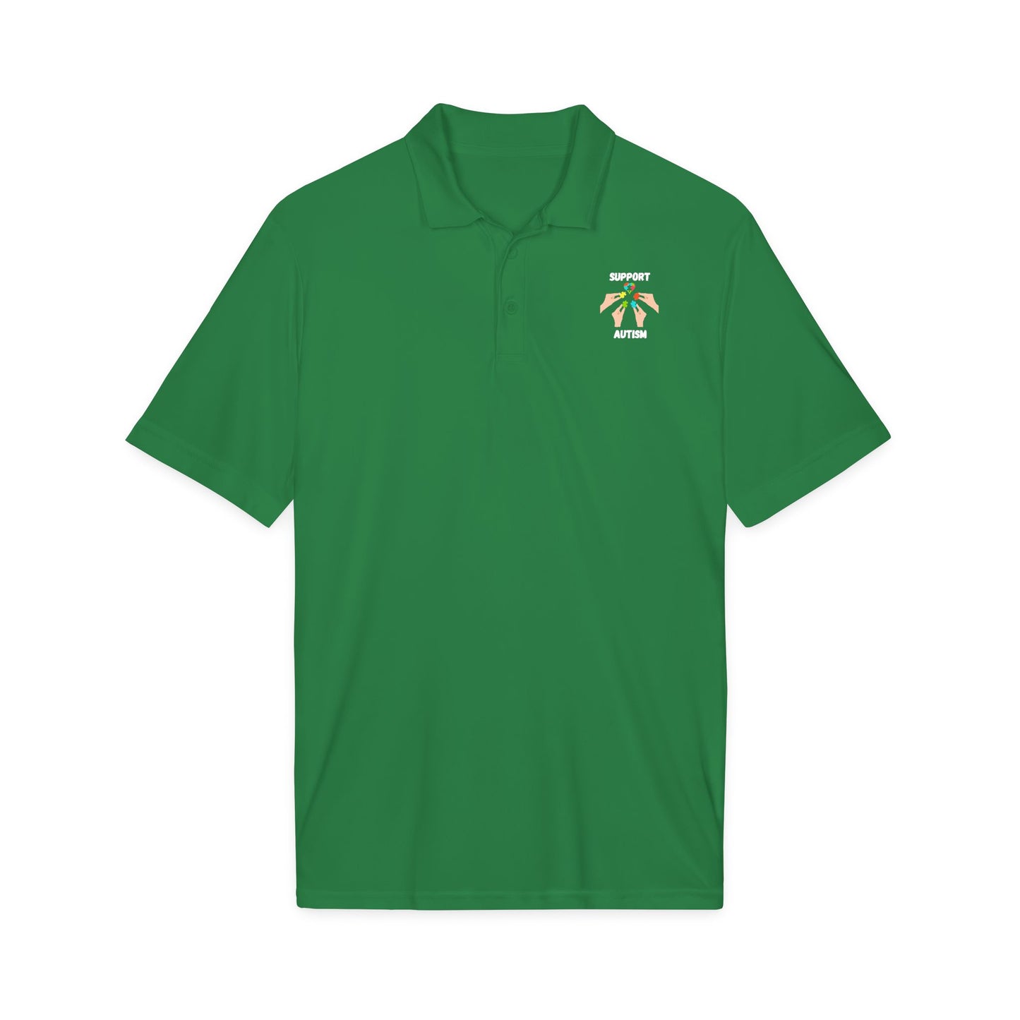 Support Autism Polo Shirt — White