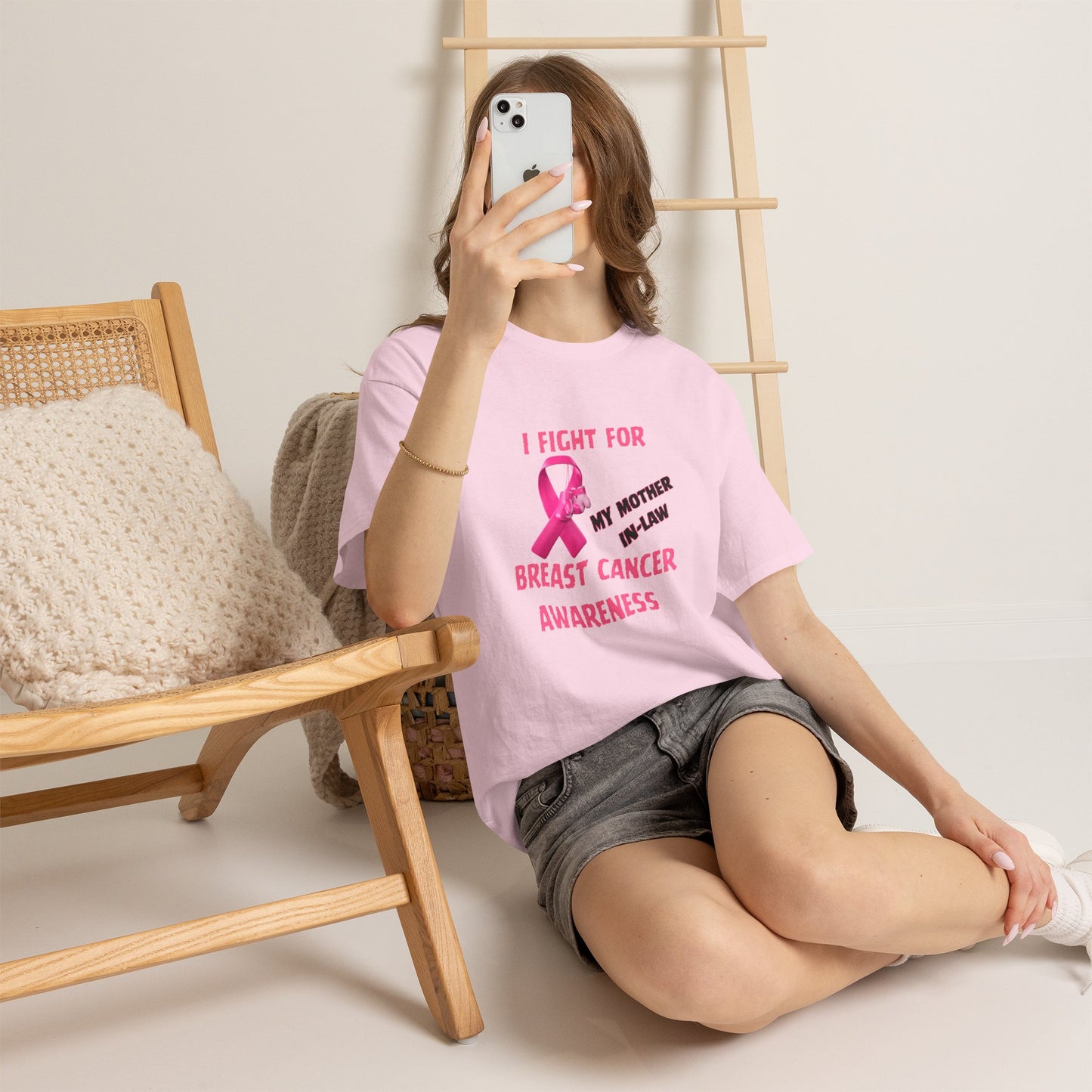 I Fight for My Mother-in-Law Pink Ribbon Tee