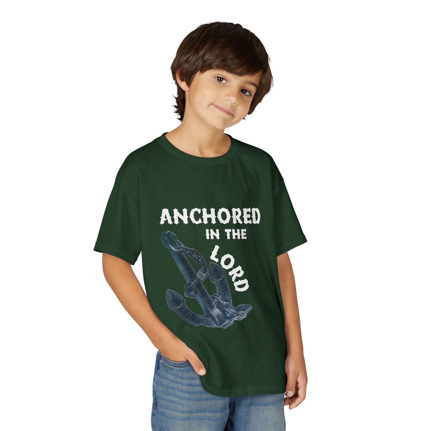 Anchored in the Lord Youth T-Shirt — White