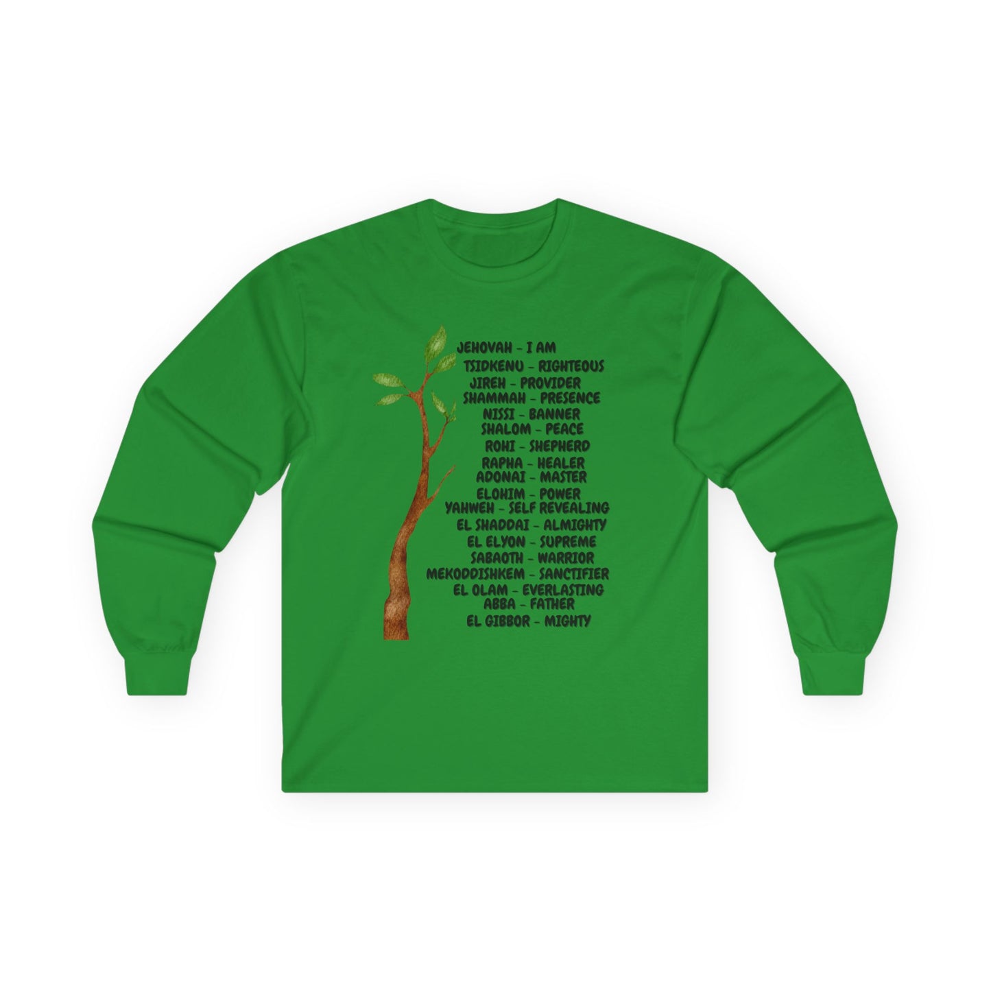 Characteristic Names of God Long Sleeve Tee - Black