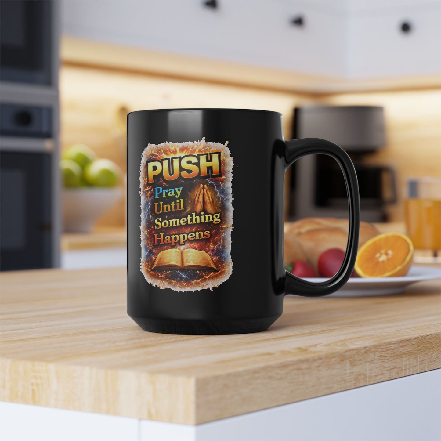 Push Black Coffee Mug - Bible — (11oz & 15oz)