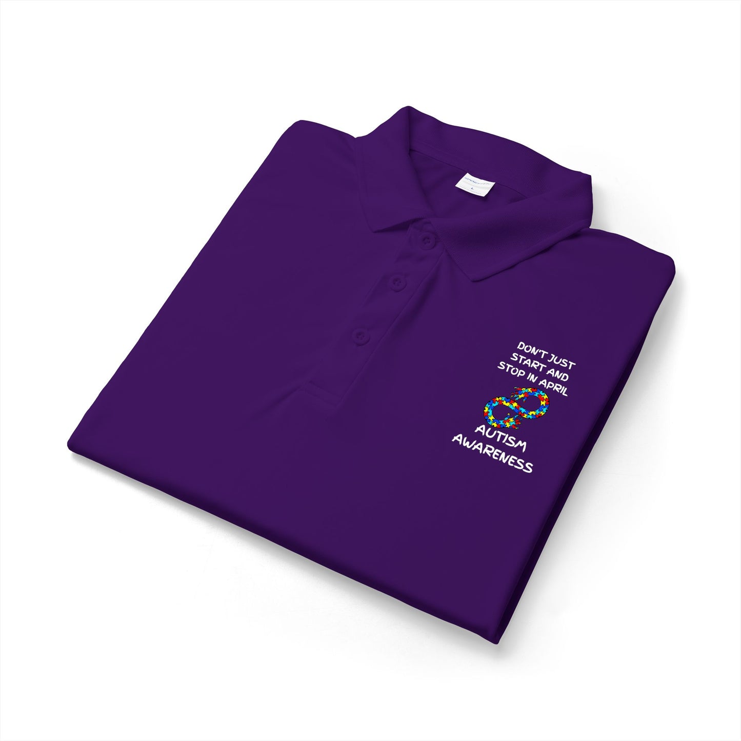 Don't Start and Stop Autism Polo - White