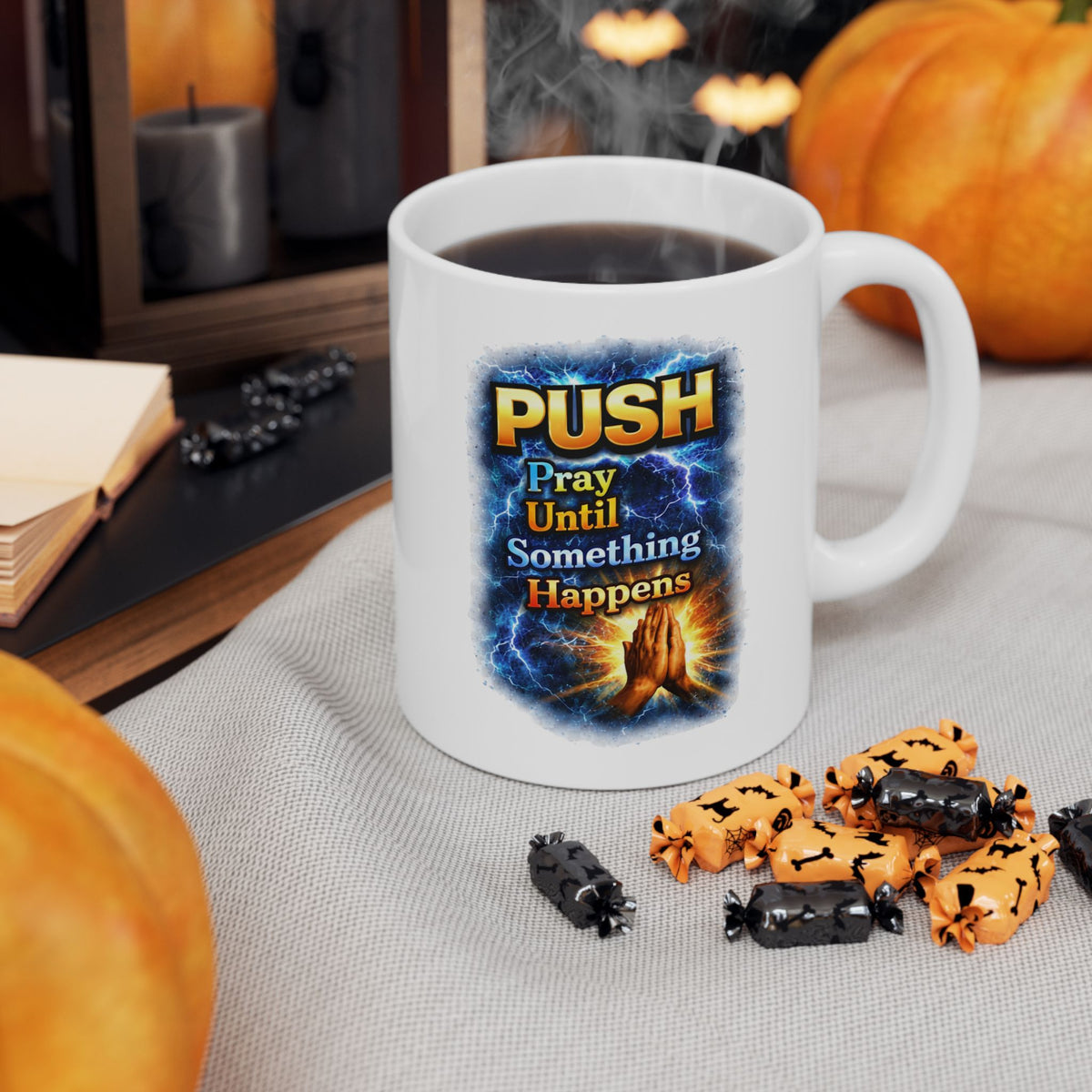 Push White Coffee Mug - Hands (11oz/15oz)